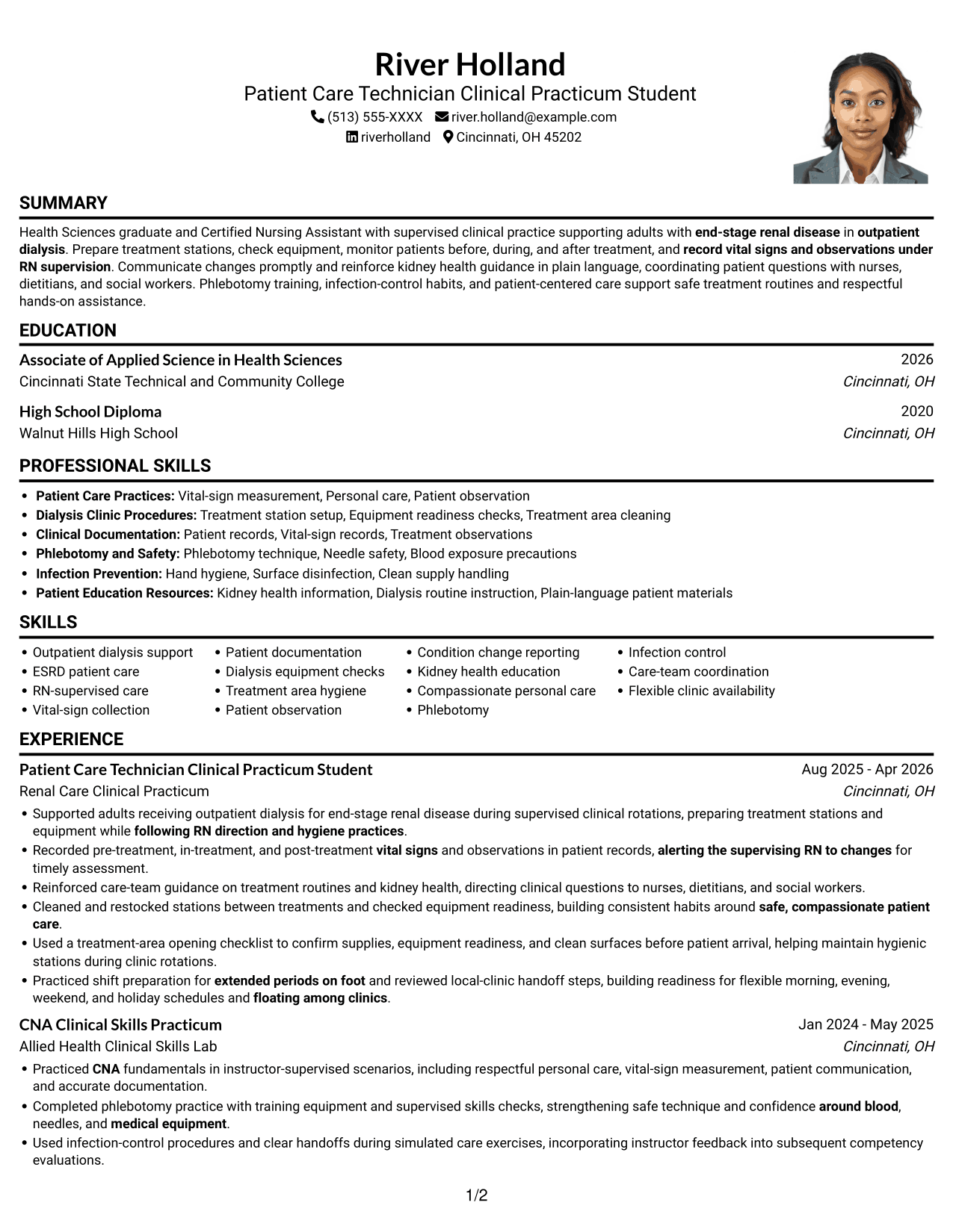 Resume example — page 1