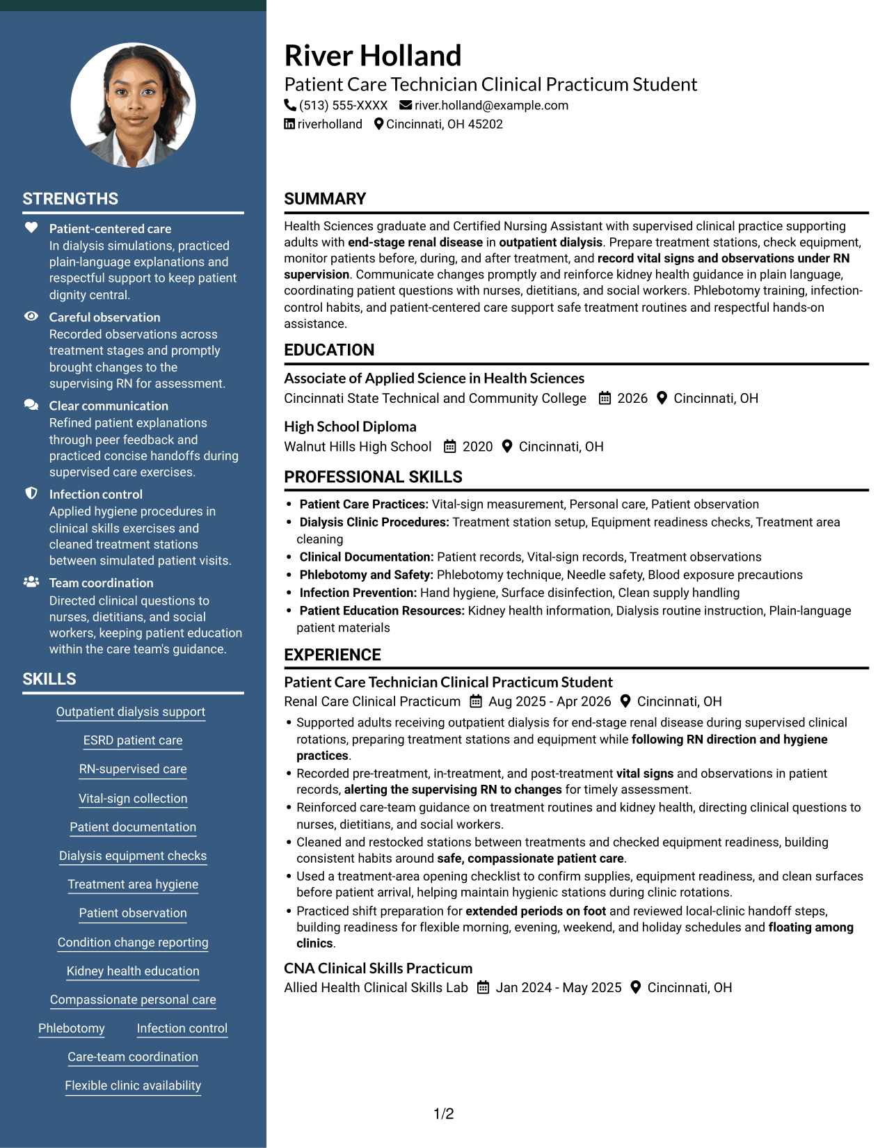 Resume example — page 1
