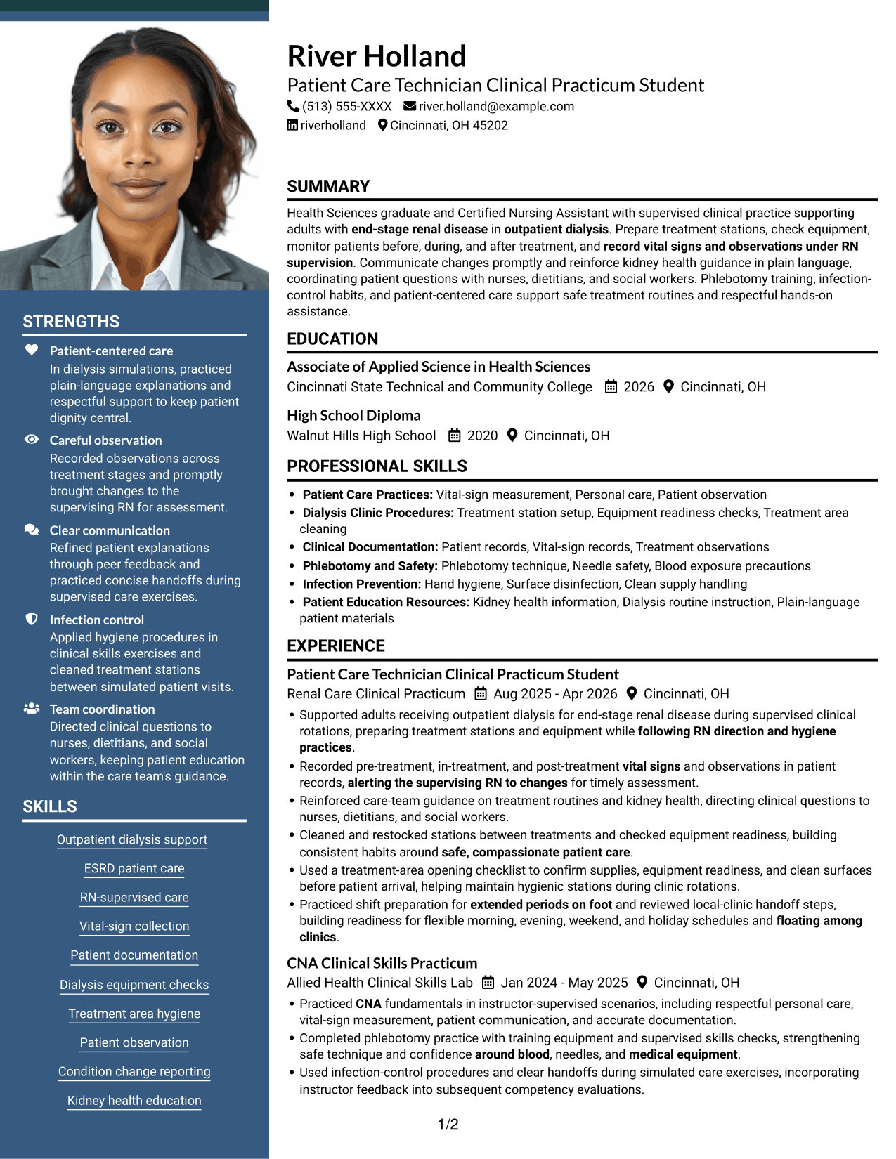 Resume example — page 1
