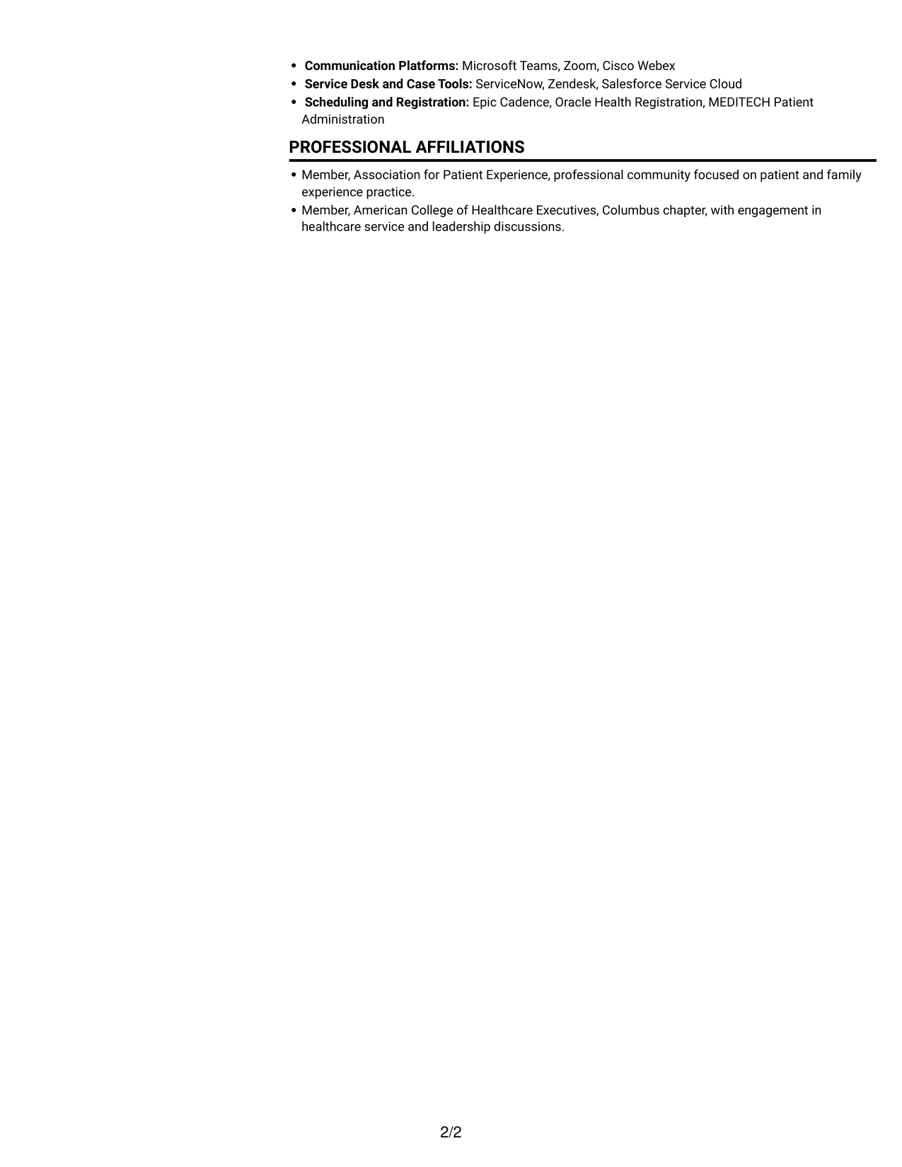 Resume example — page 2