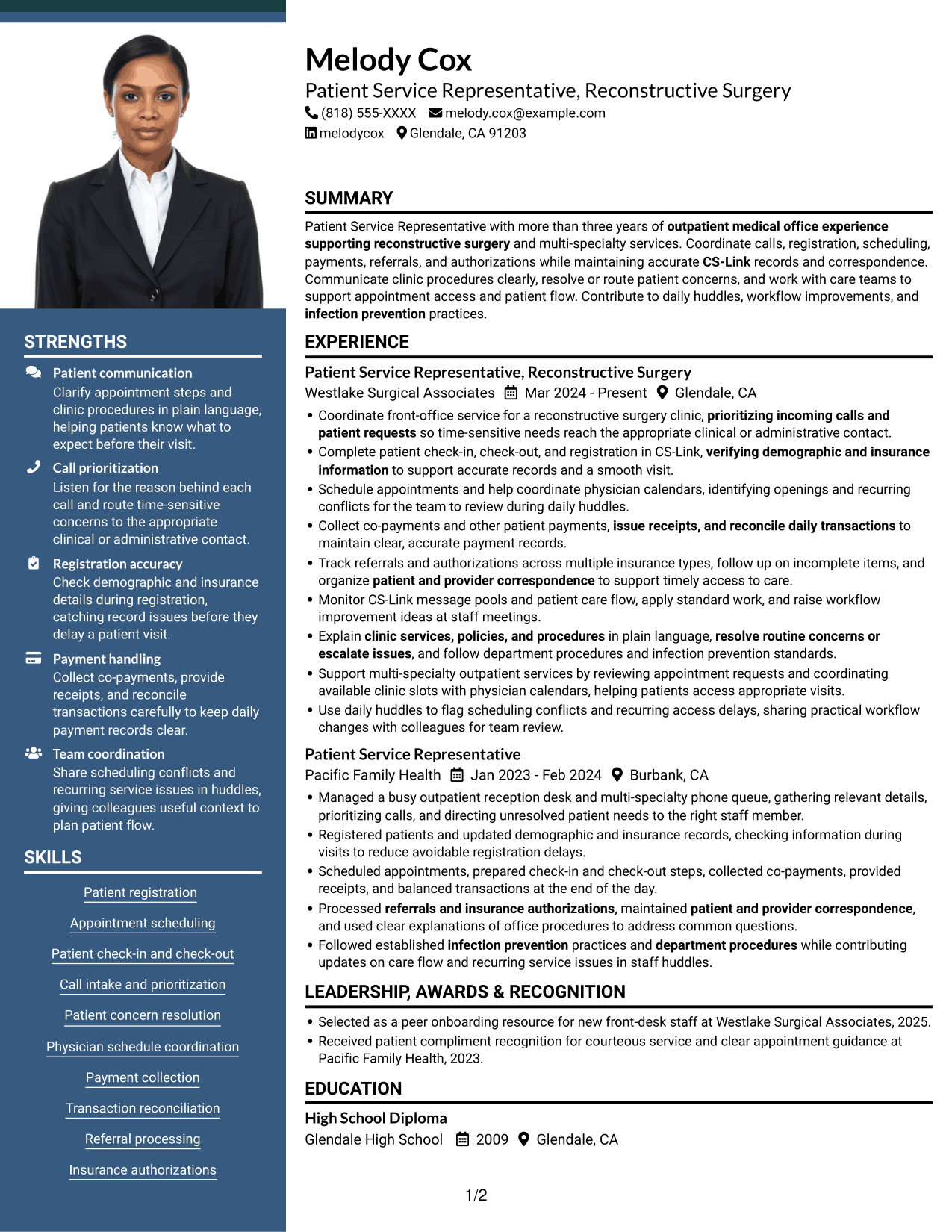 Resume example — page 1