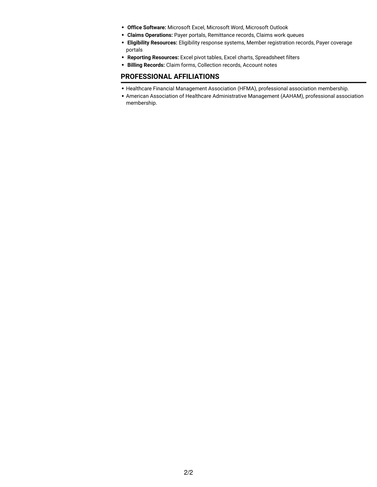 Resume example — page 2