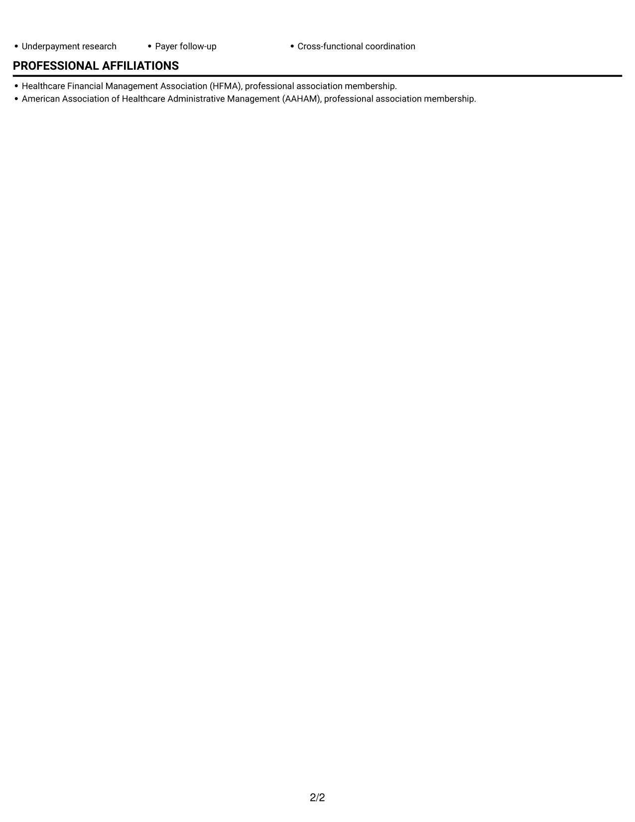 Resume example — page 2