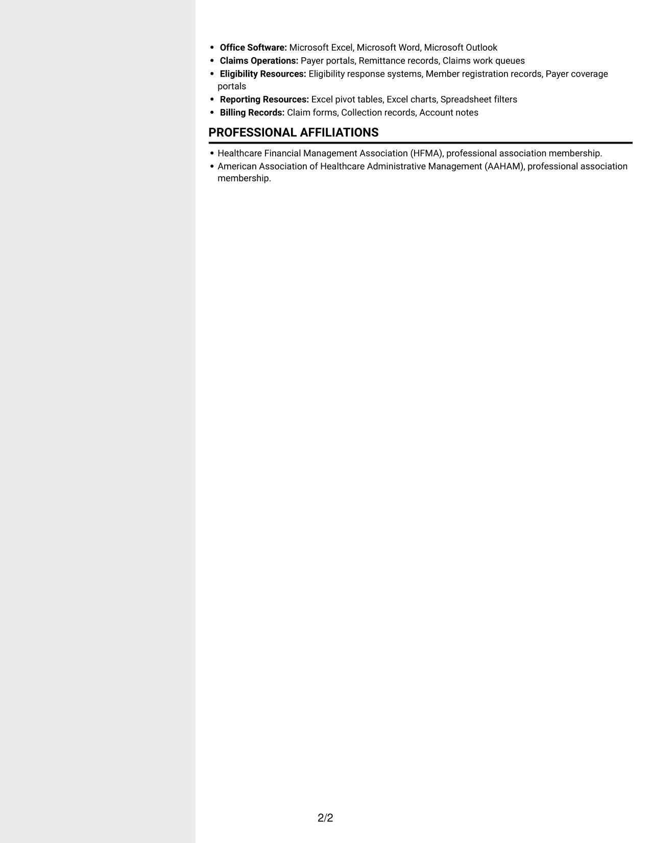 Resume example — page 2