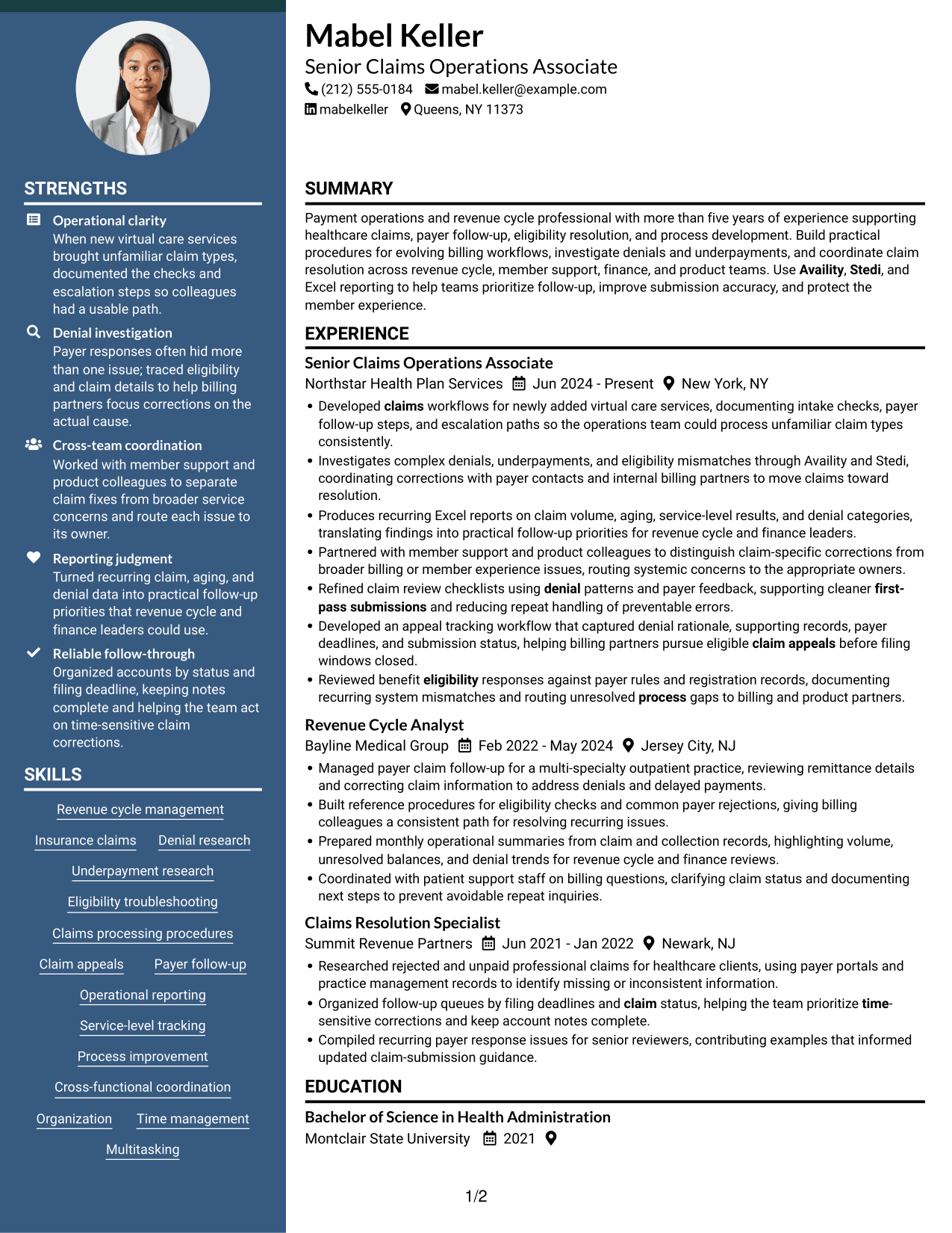 Resume example — page 1
