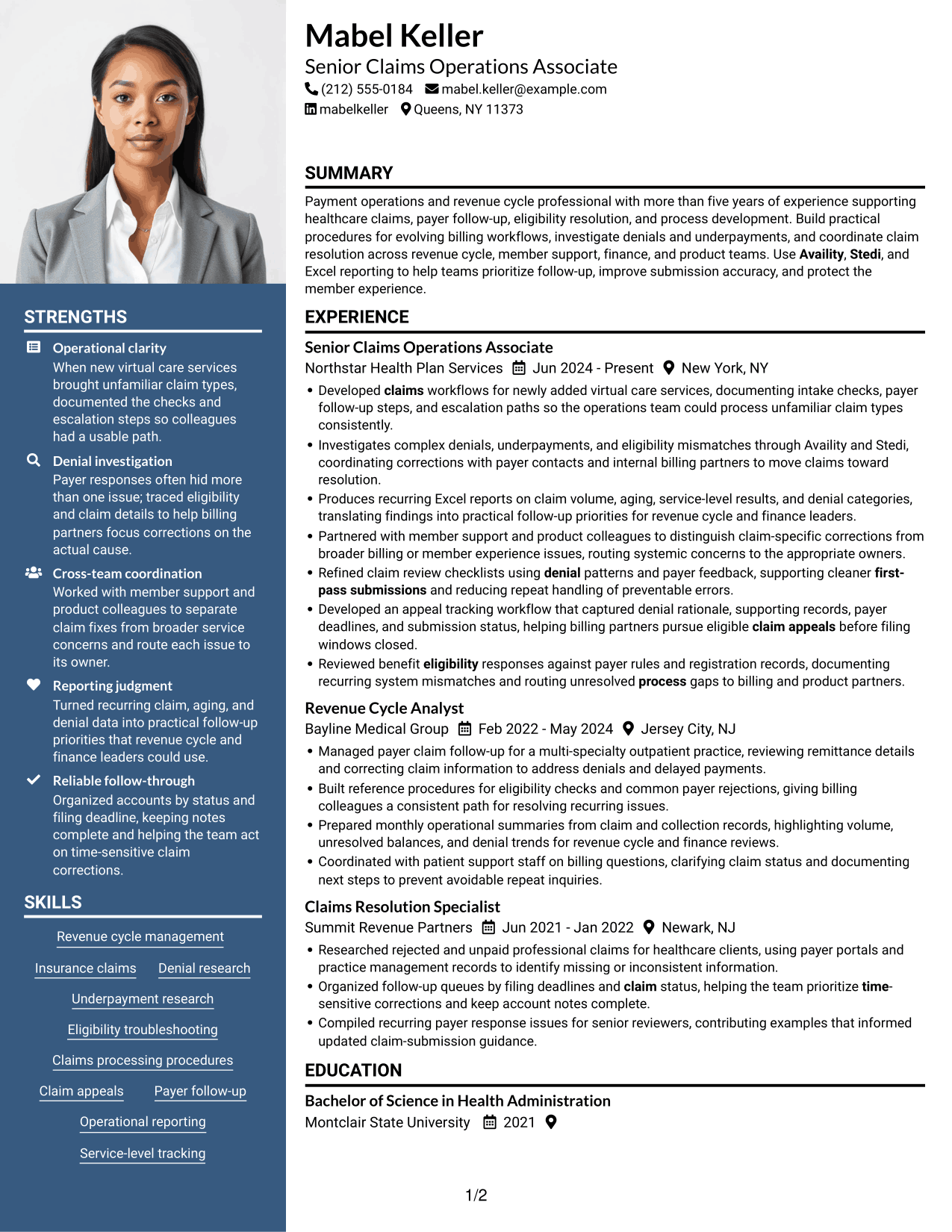 Resume example — page 1