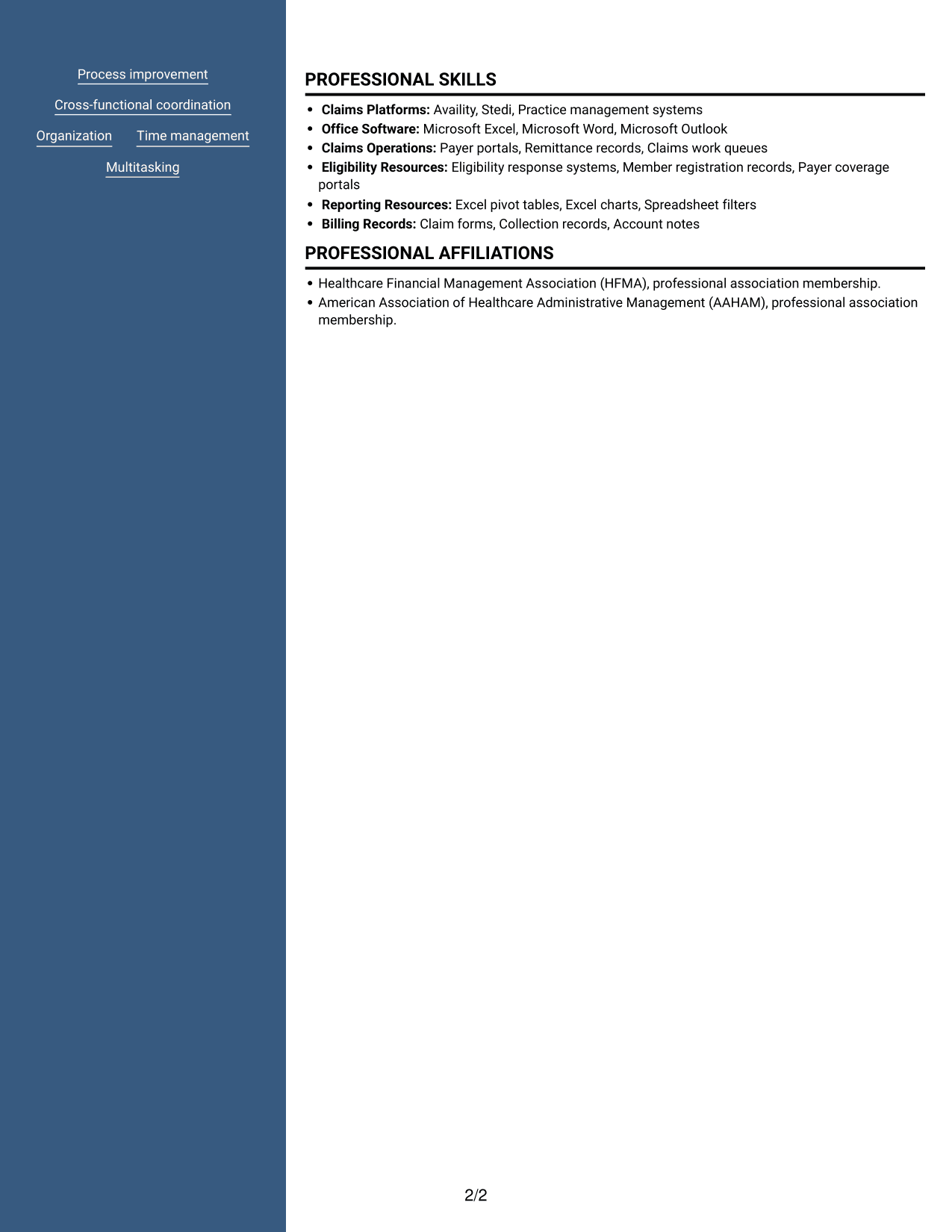 Resume example — page 2