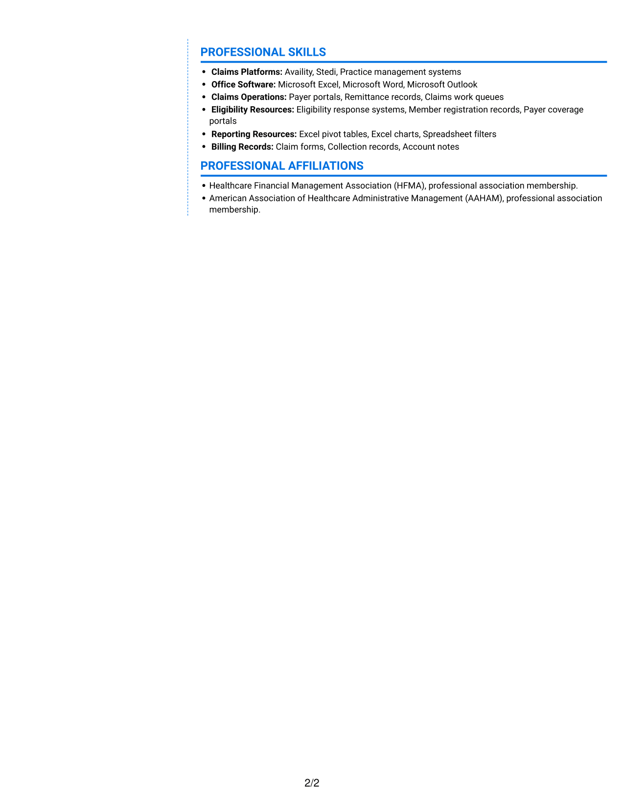 Resume example — page 2