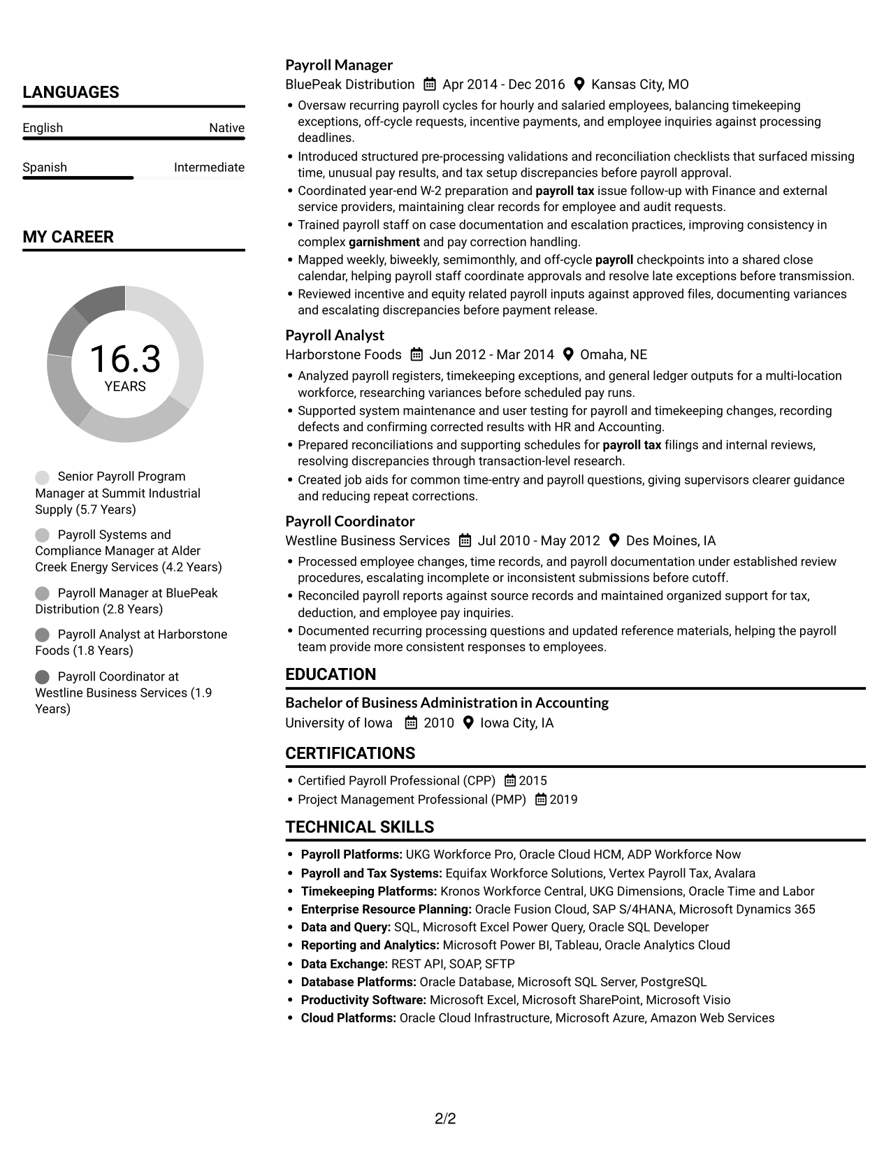 Resume example — page 2