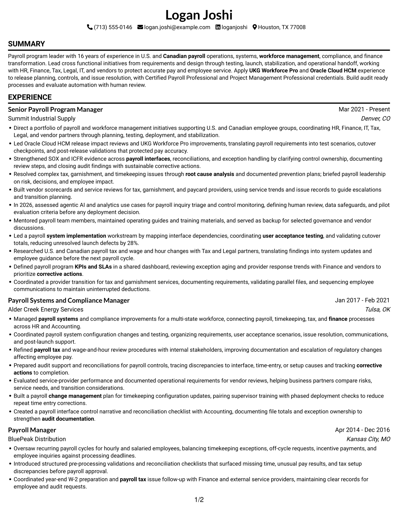 Resume example — page 1
