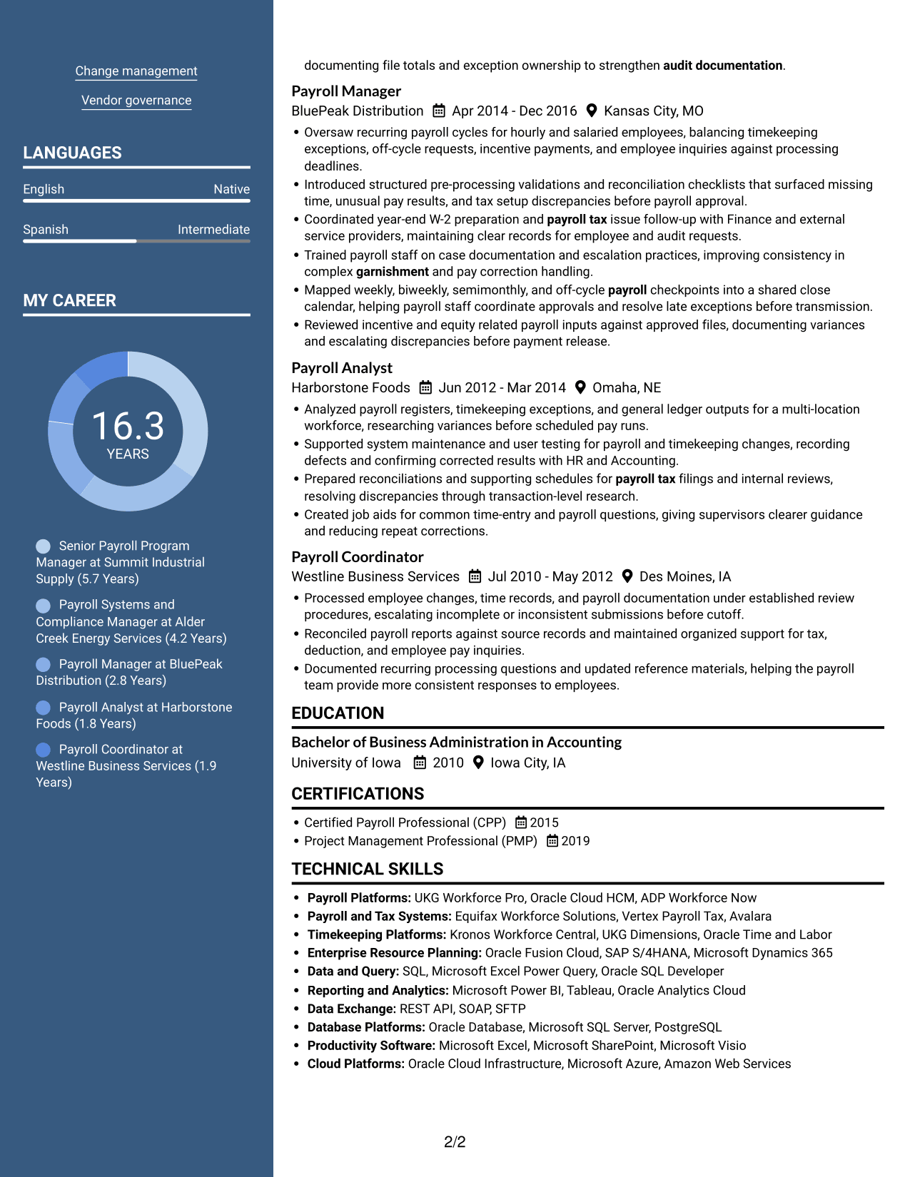 Resume example — page 2