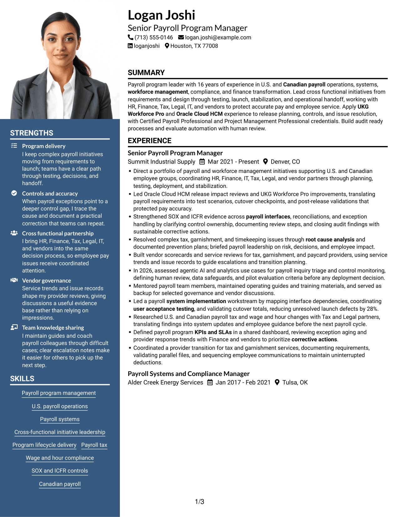 Resume example — page 1