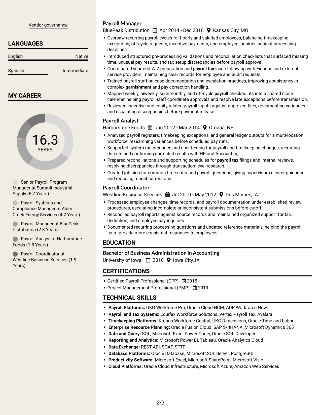 Resume example — page 2