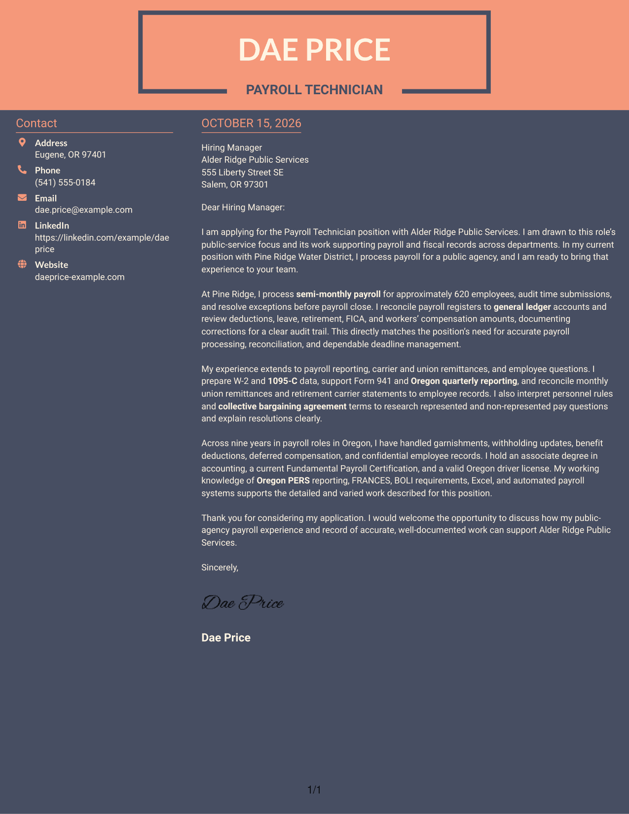 Cover letter example — page 1