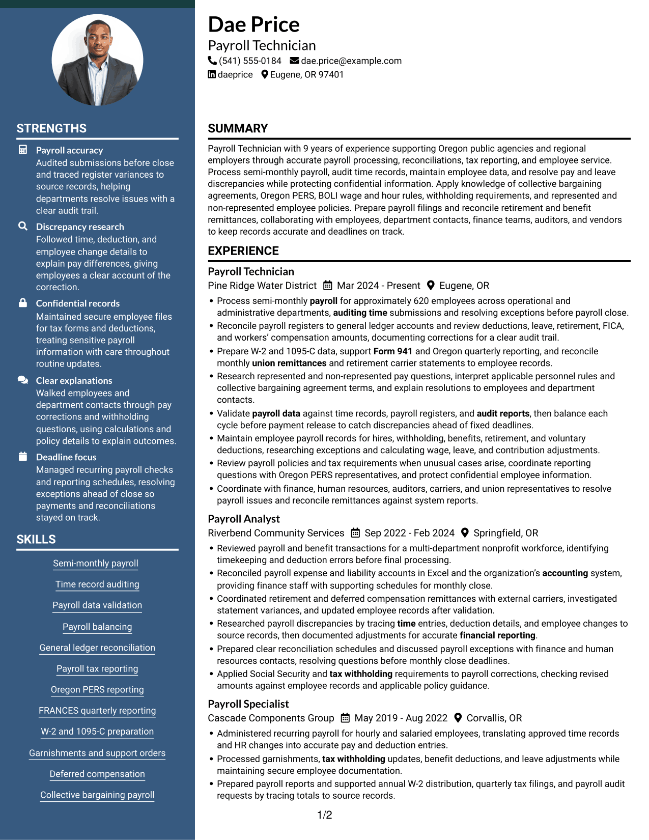 Resume example — page 1