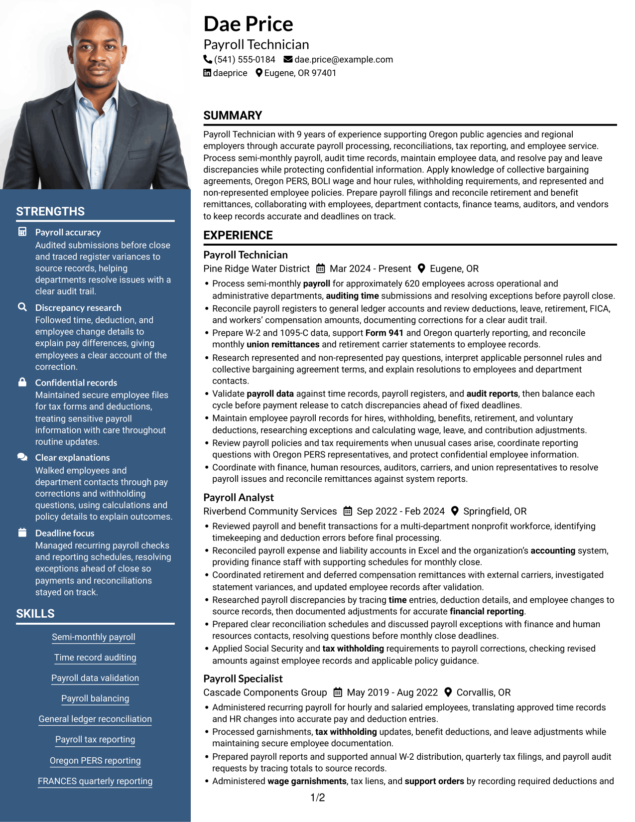 Resume example — page 1