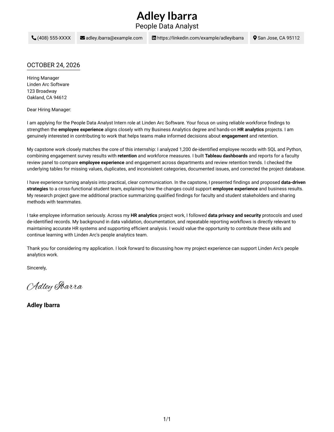Cover letter example — page 1