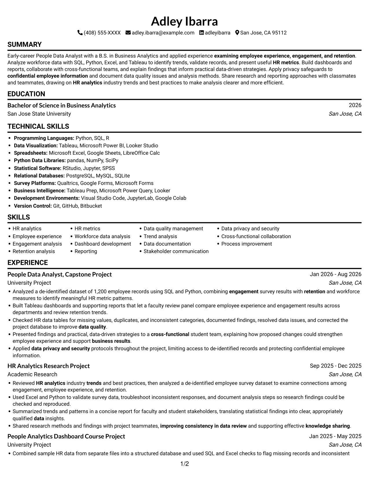 Resume example — page 1