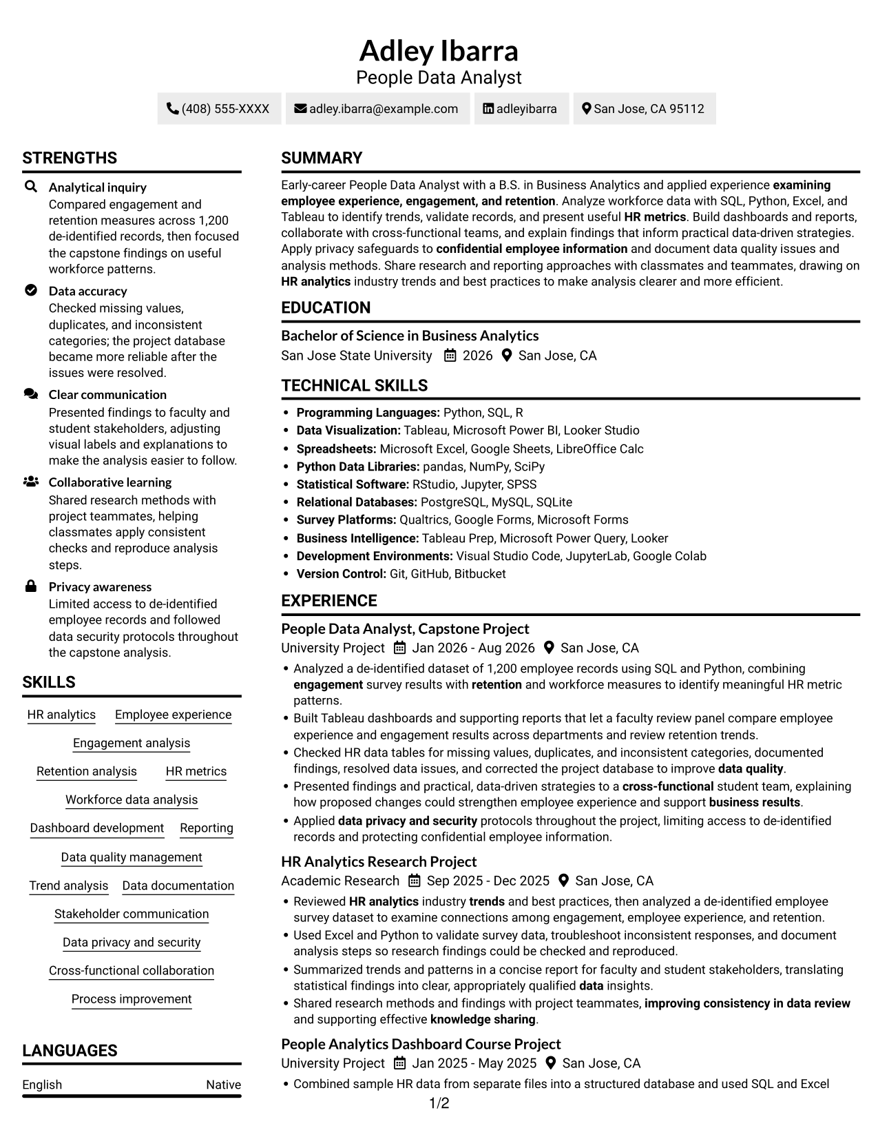 Resume example — page 1