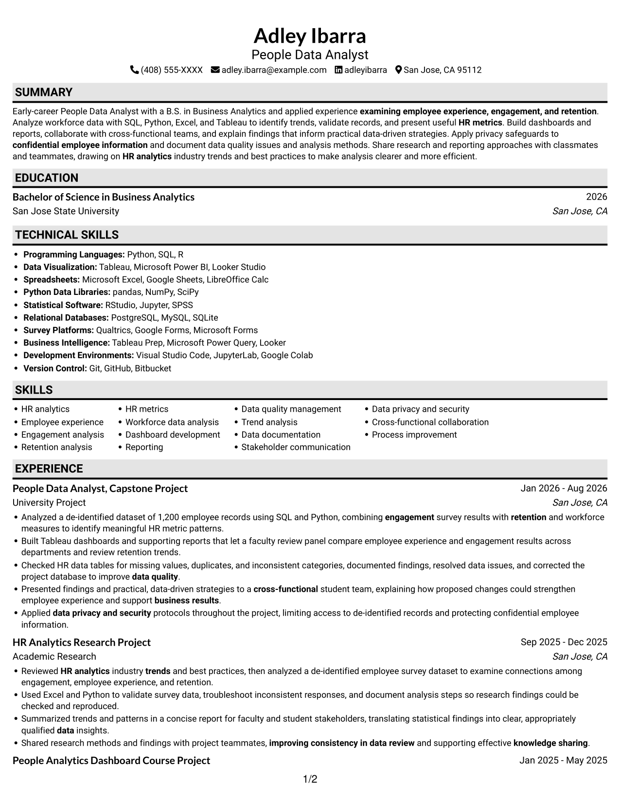 Resume example — page 1