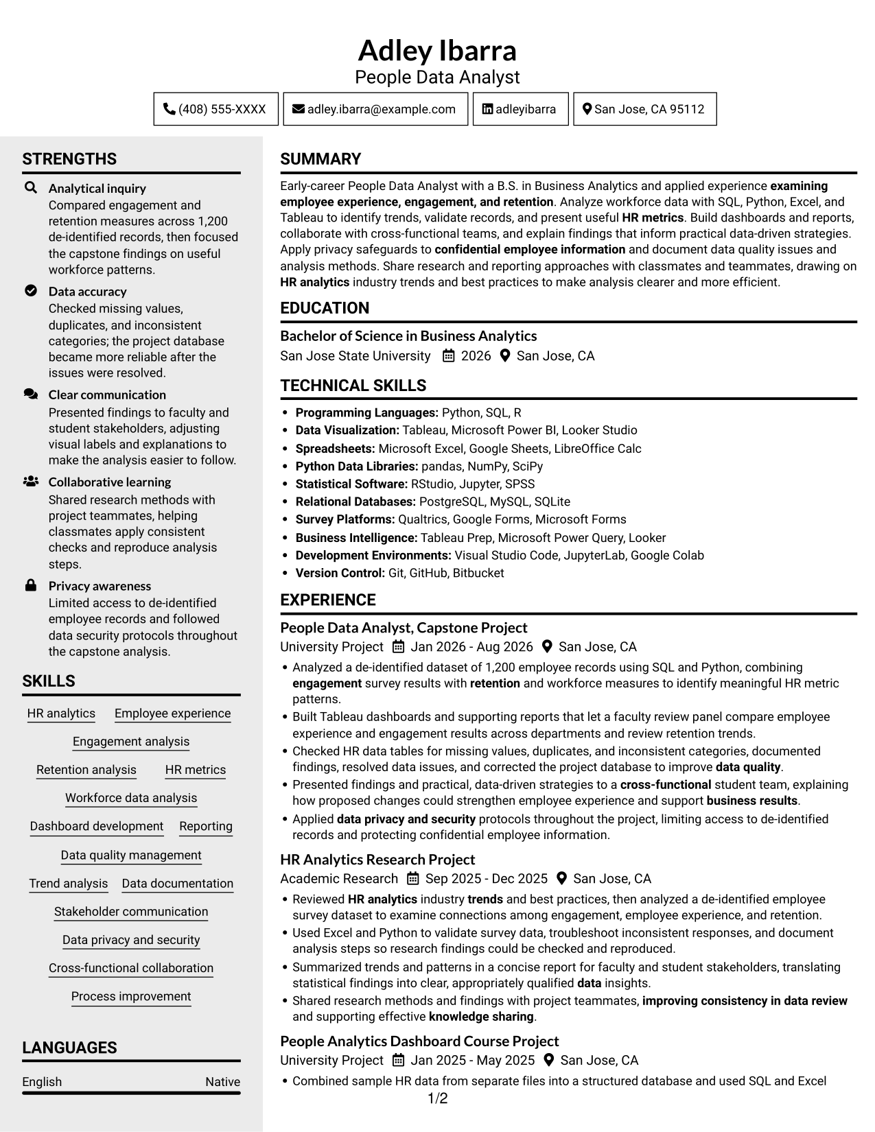 Resume example — page 1