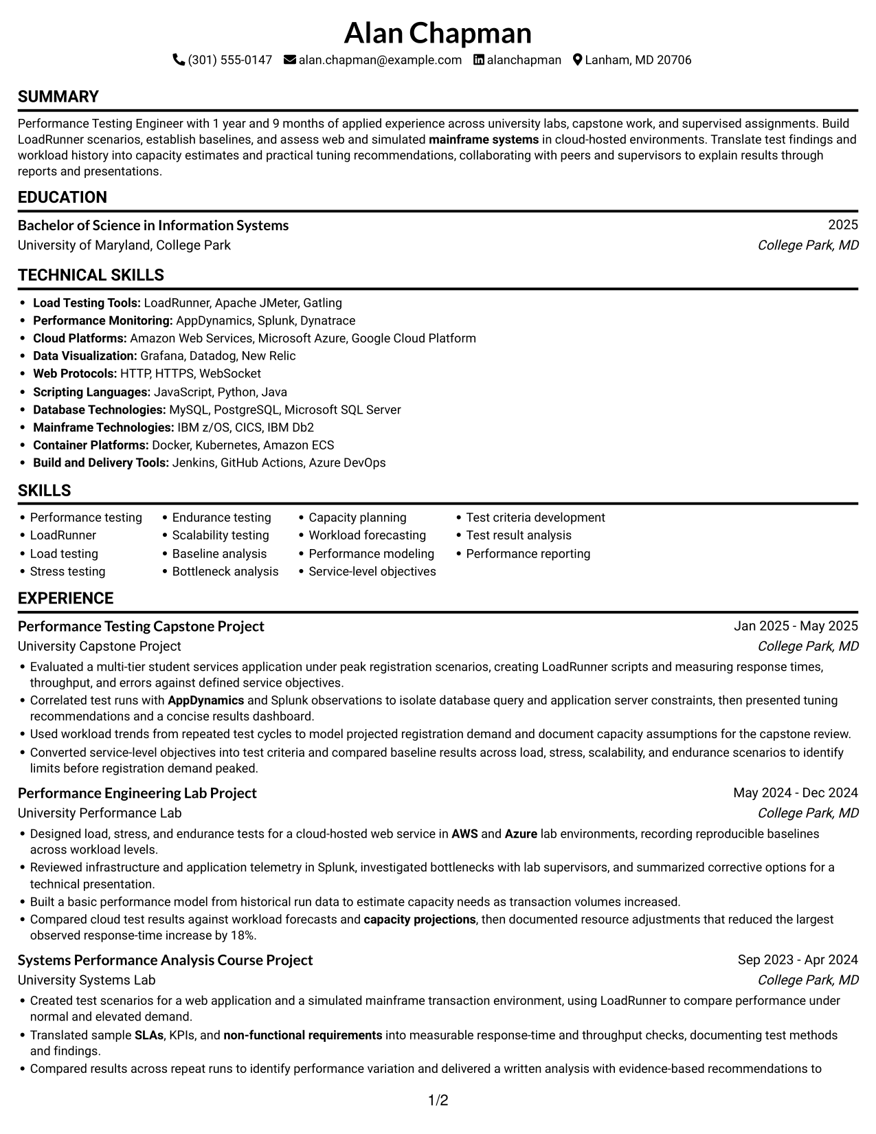 Resume example — page 1