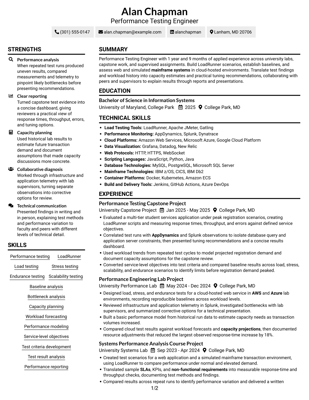 Resume example — page 1