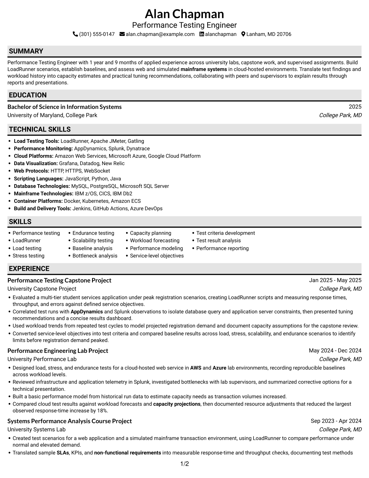 Resume example — page 1