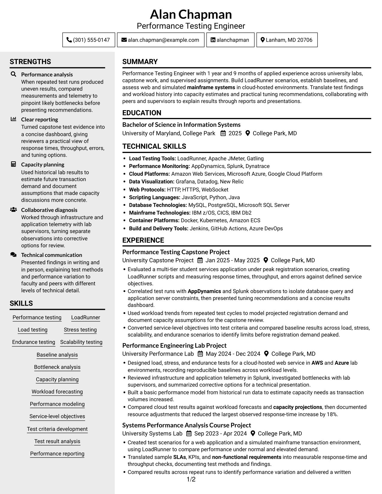 Resume example — page 1