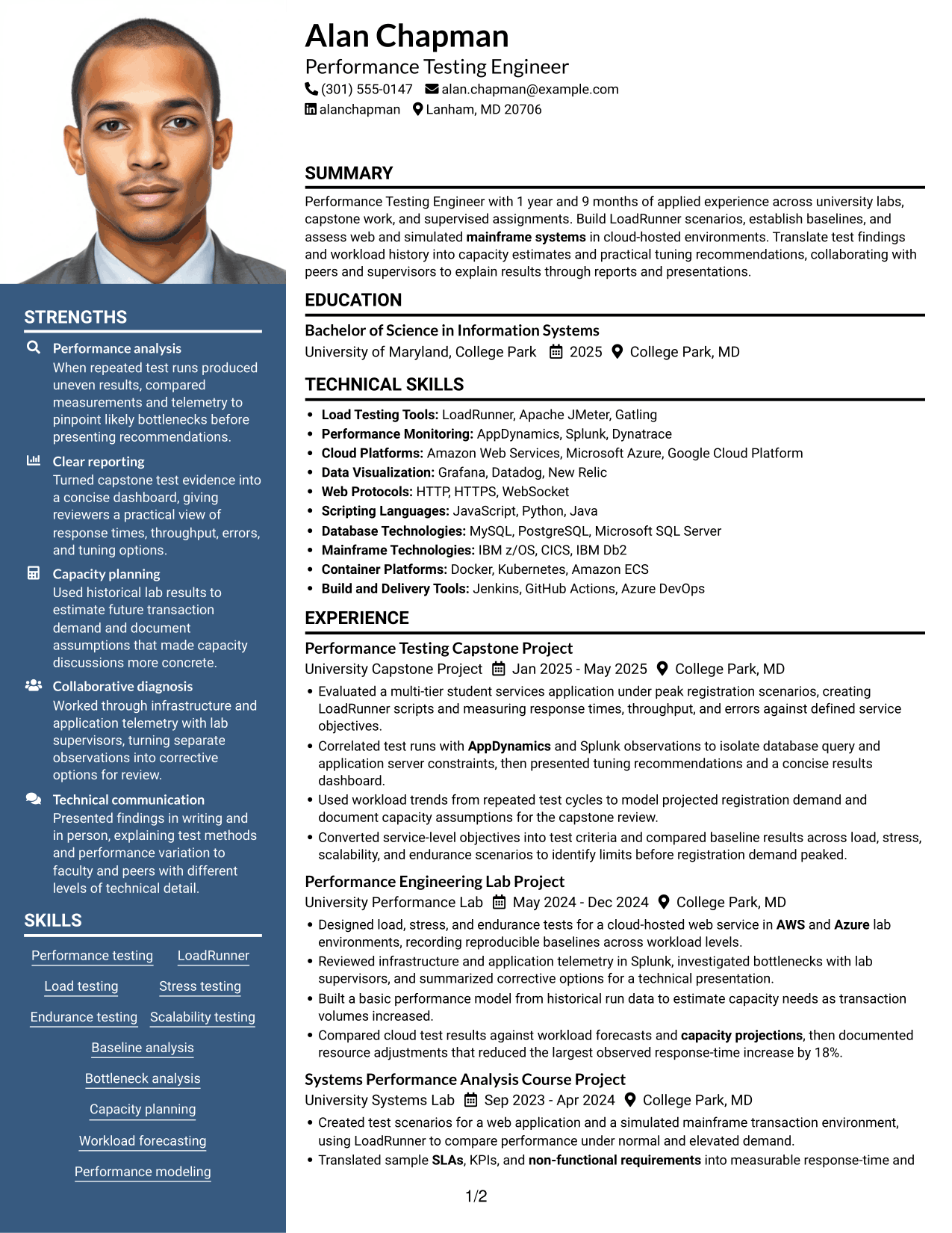 Resume example — page 1
