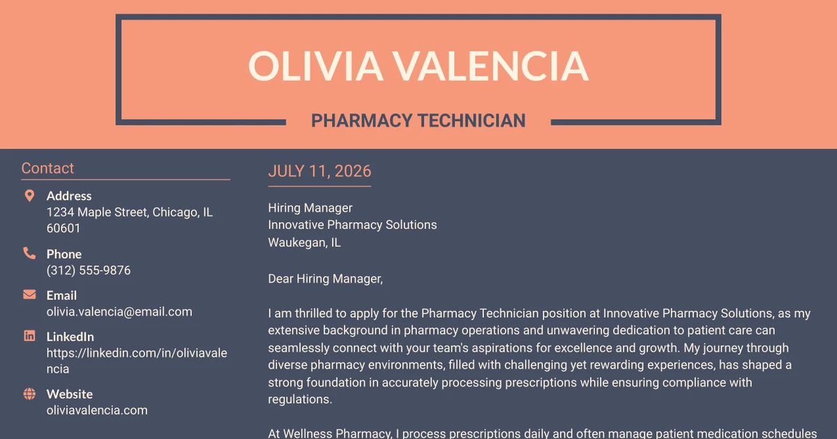 30+ Pharmacy Technician Cover Letter Templates with Example 2026