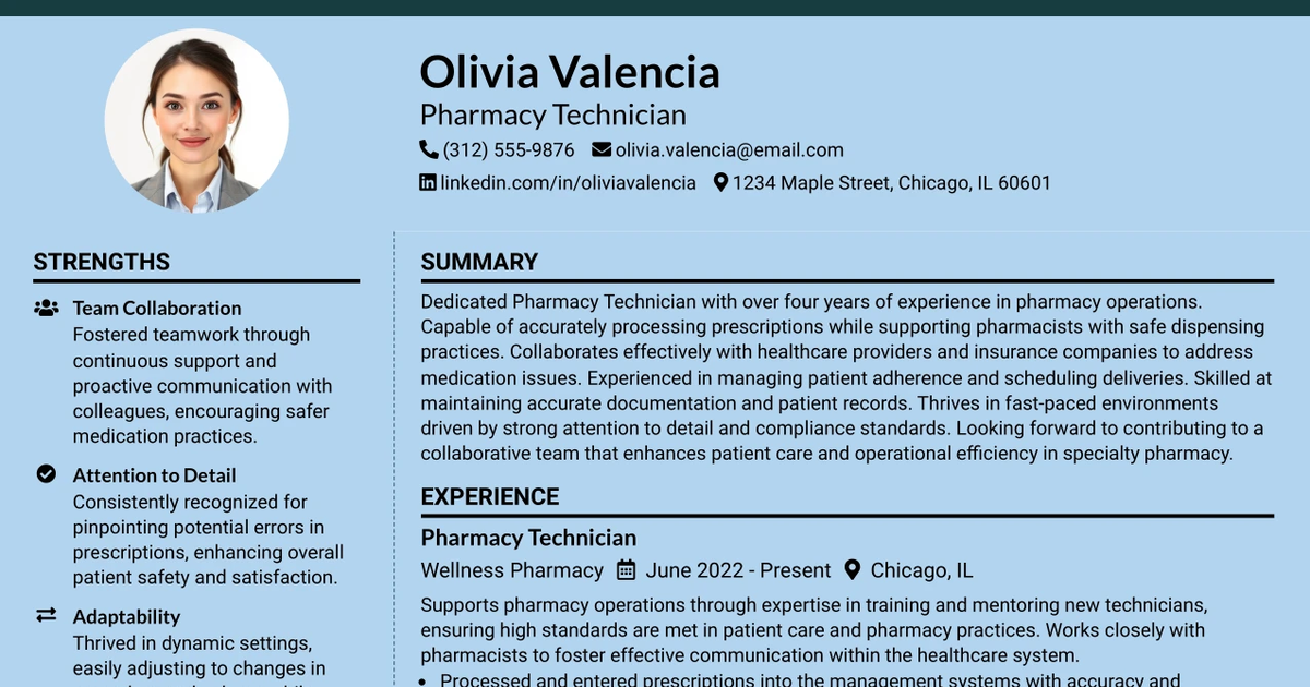 33 Pharmacy Technician Resume Templates with Example 2026 (ATS-Optimized)