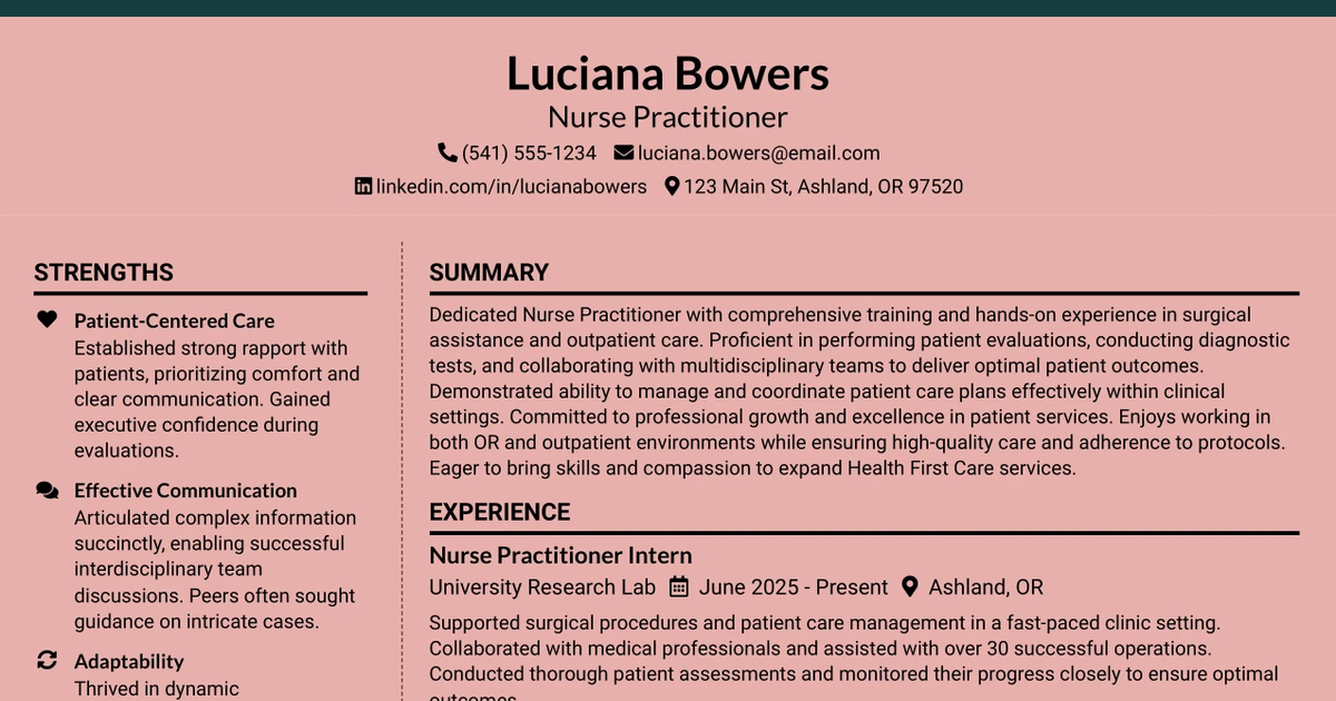 33 Physician Assistant or Nurse Practitioner Resume Templates with Example 2026 (ATS-Optimized)