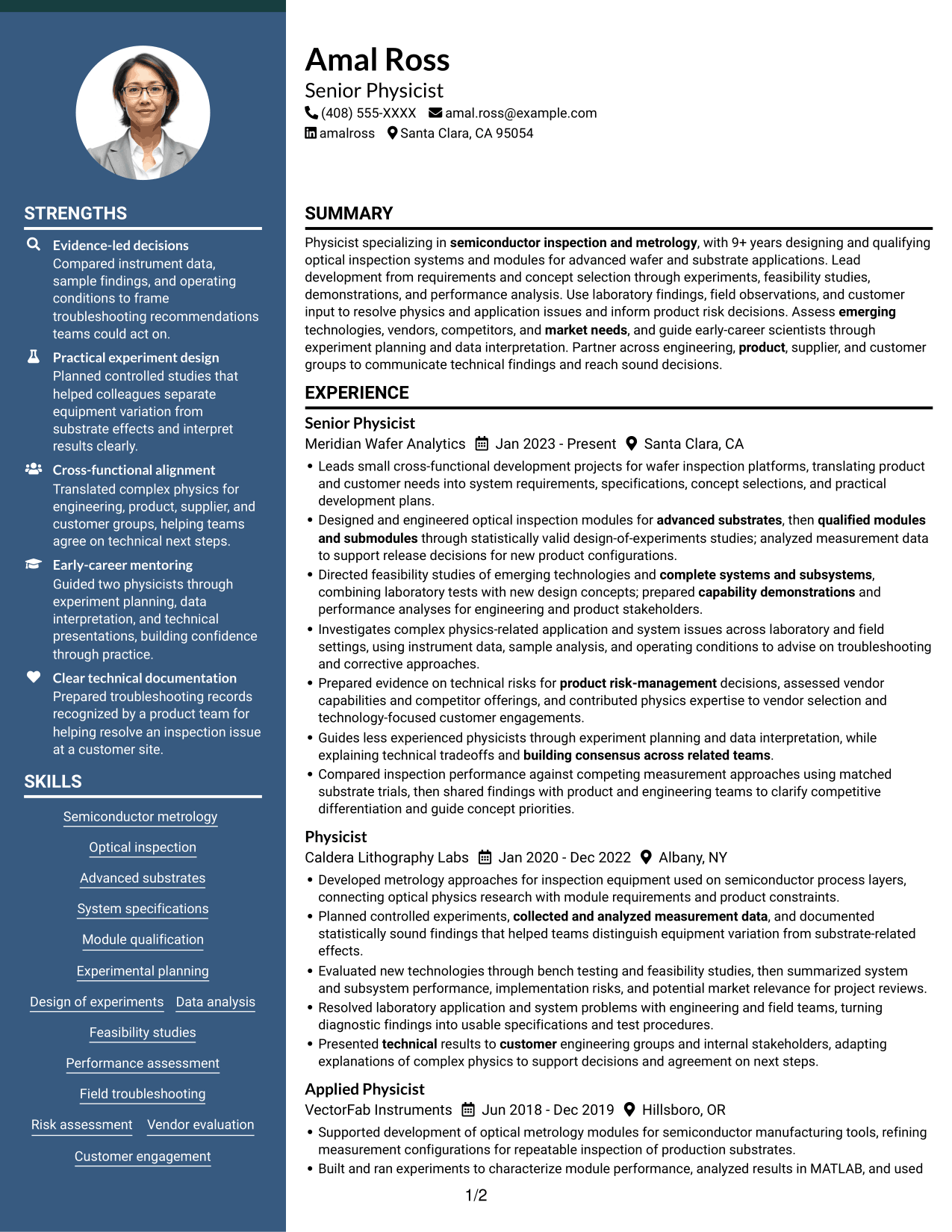 Resume example — page 1