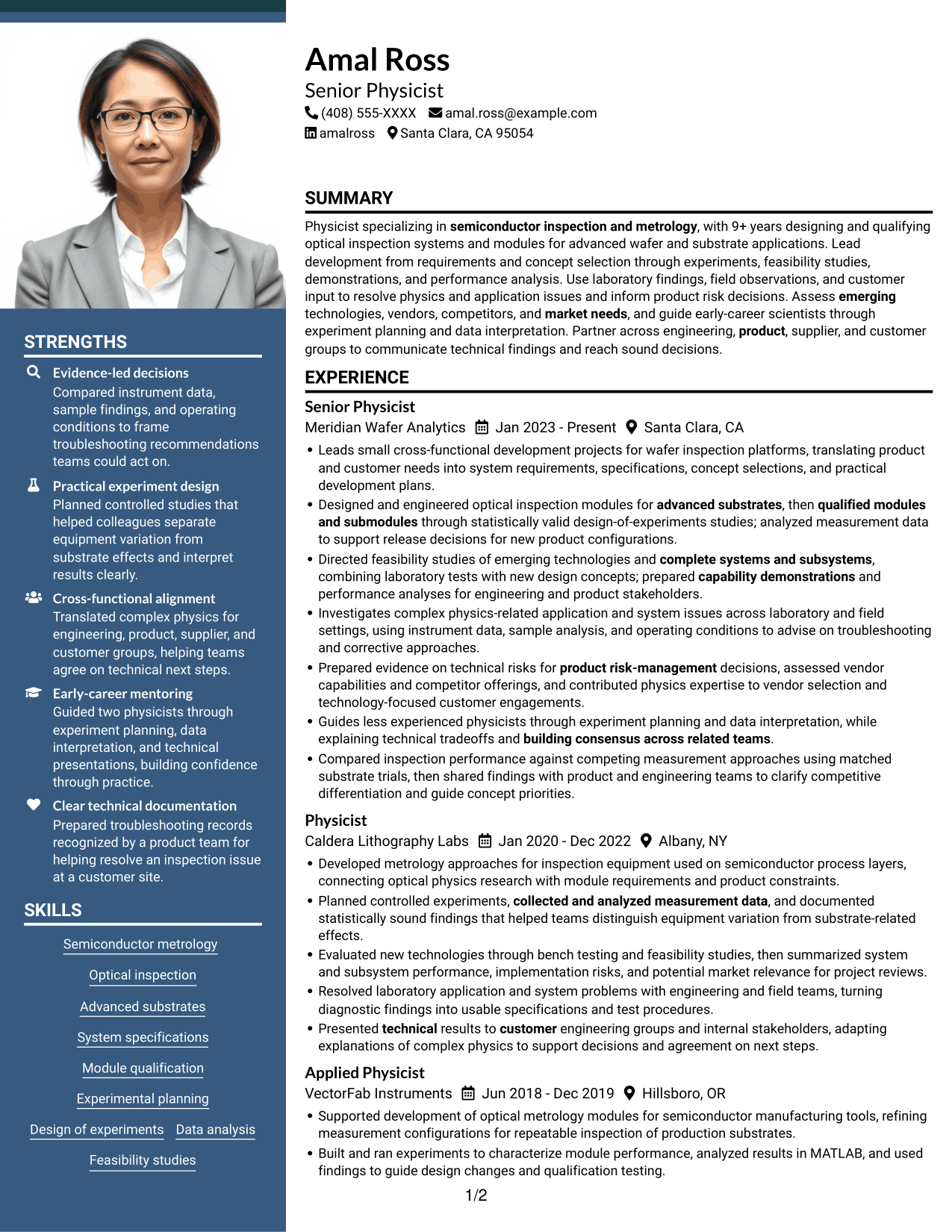 Resume example — page 1