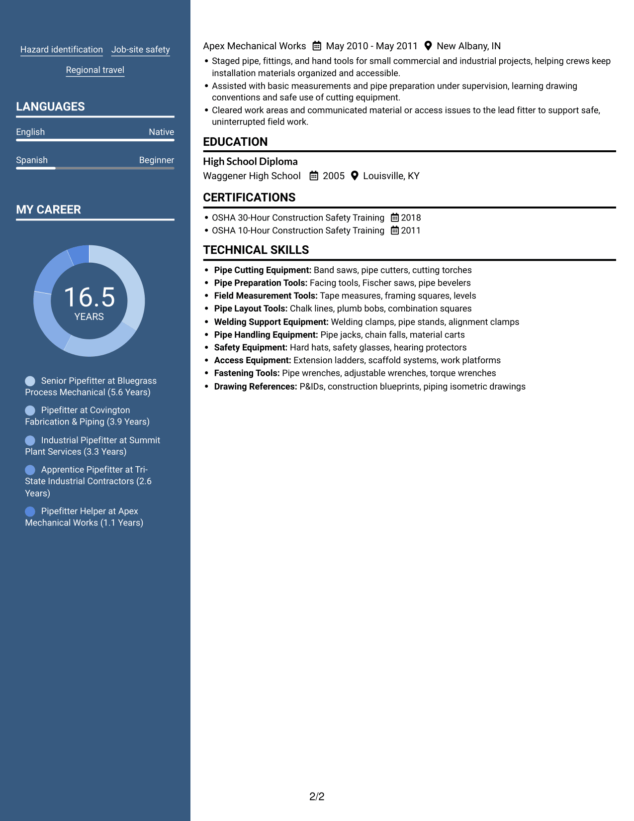 Resume example — page 2