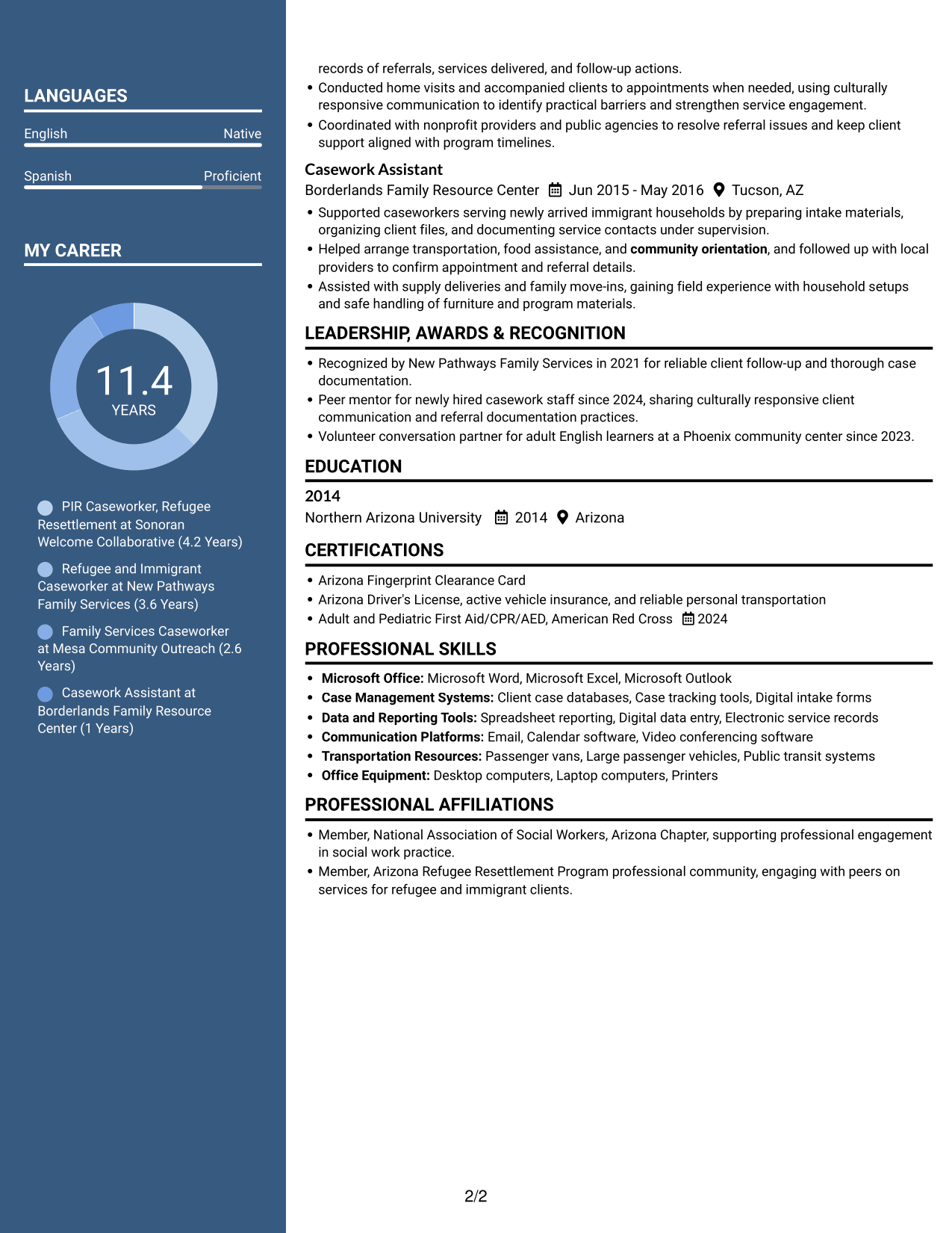 Resume example — page 2