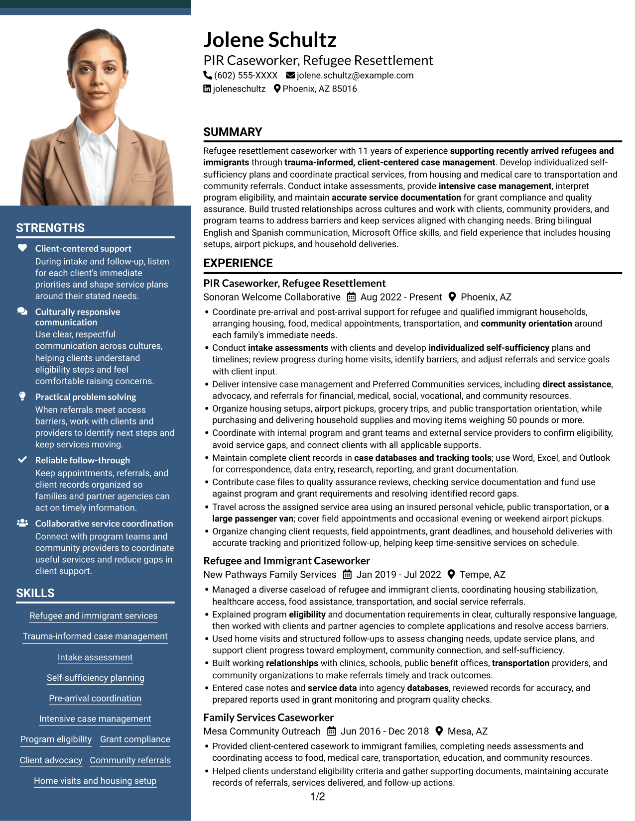 Resume example — page 1
