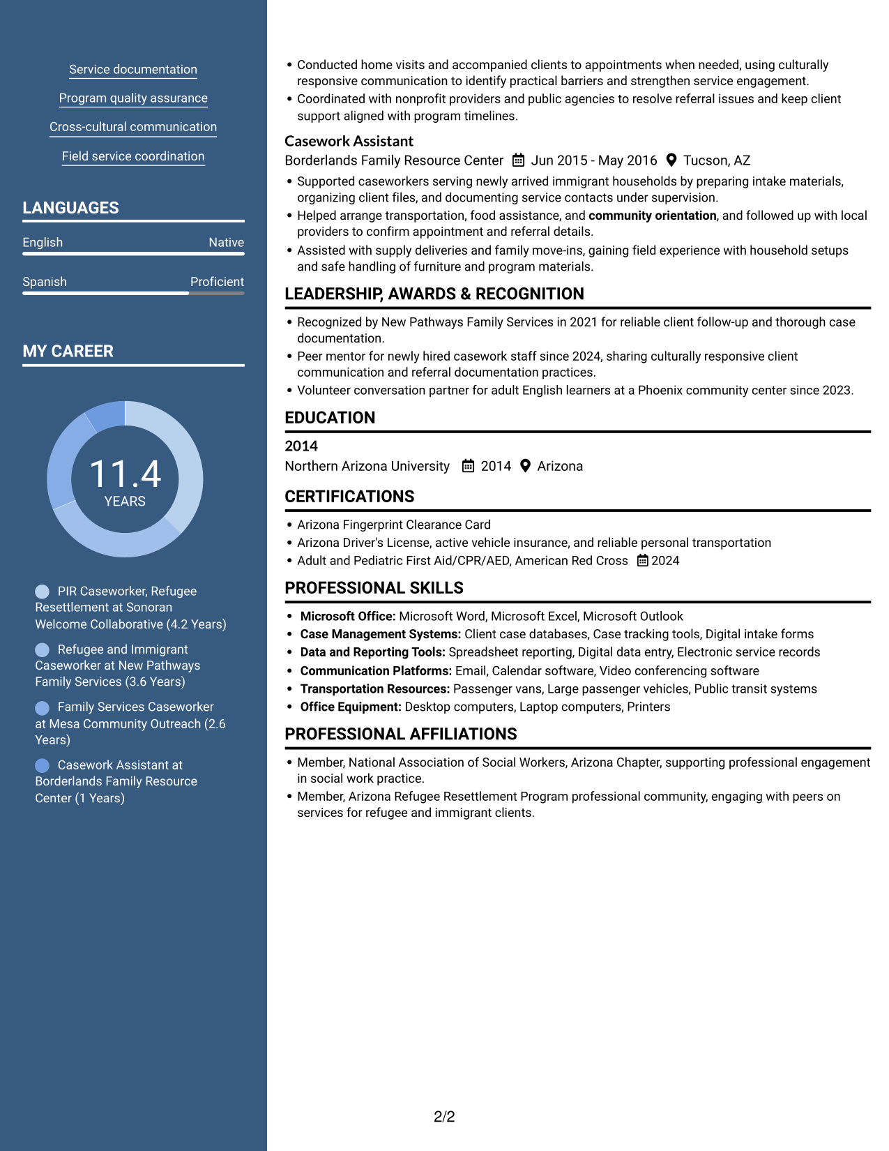 Resume example — page 2