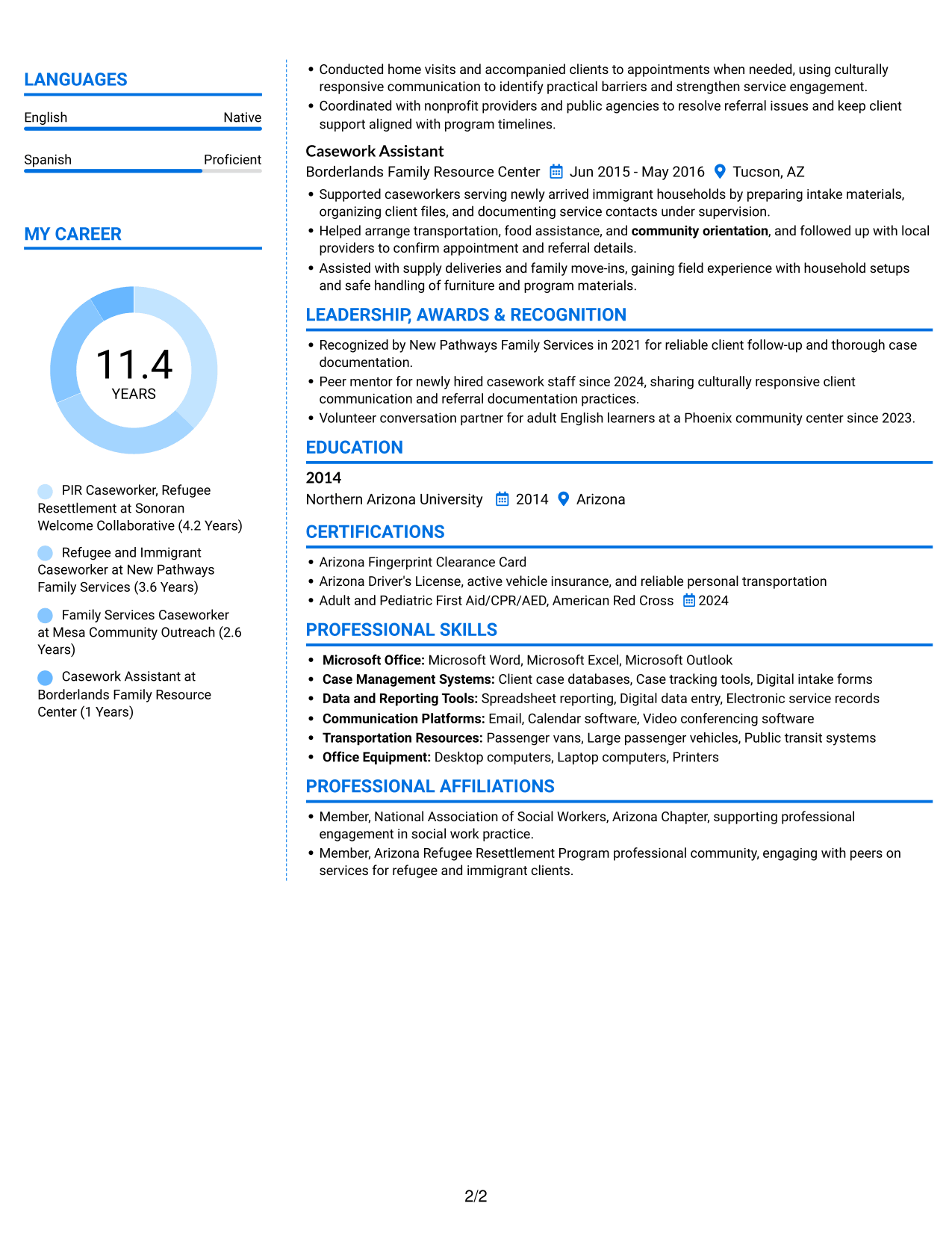 Resume example — page 2