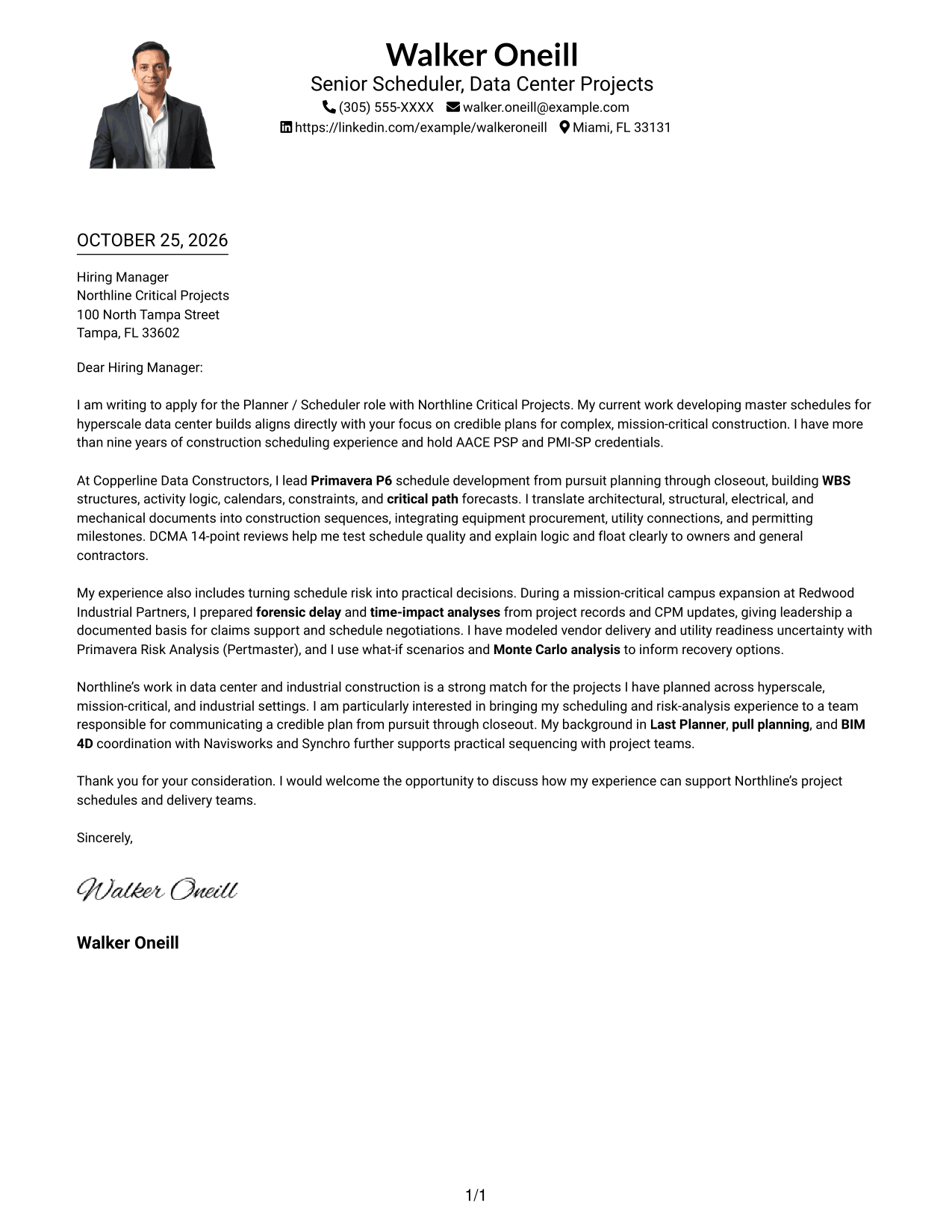 Cover letter example — page 1