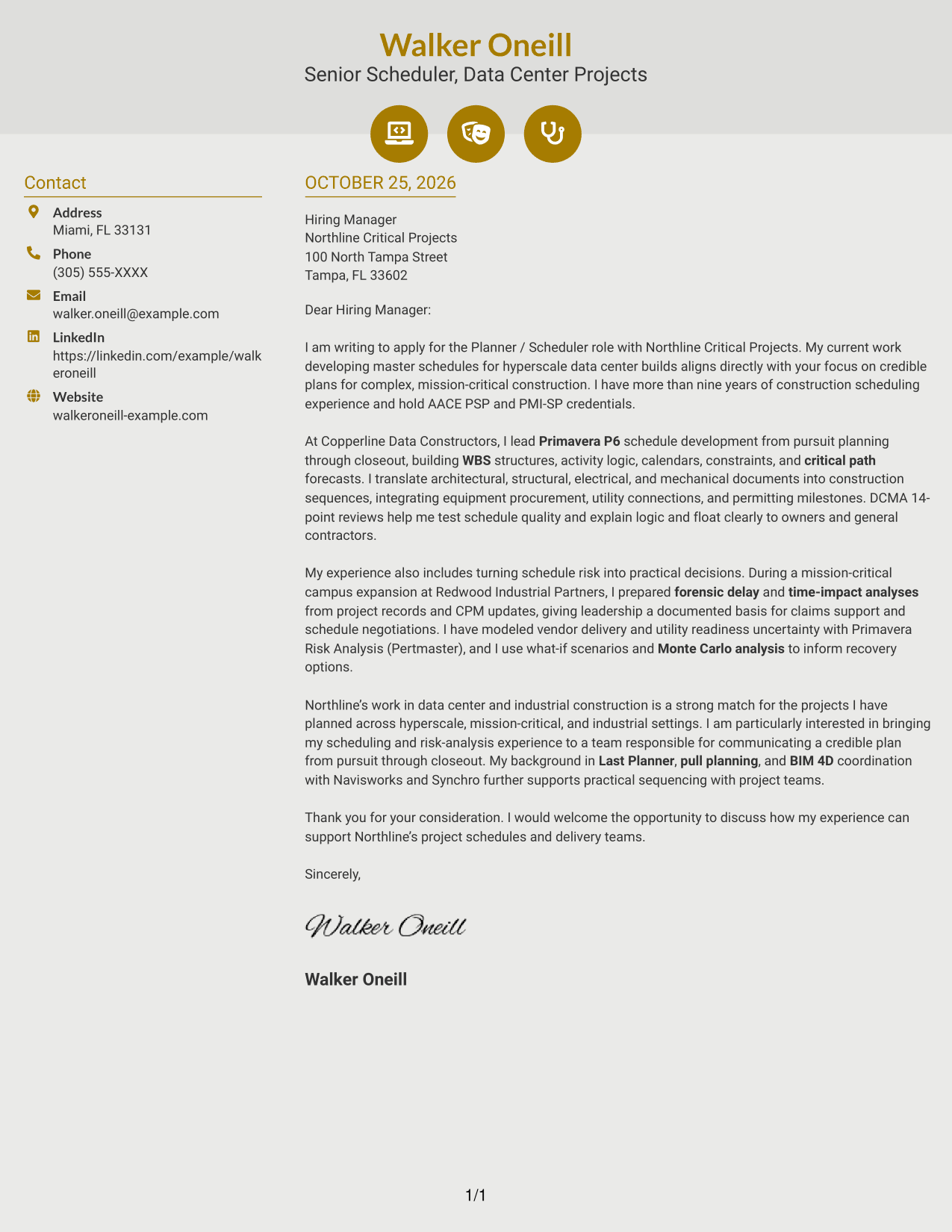 Cover letter example — page 1