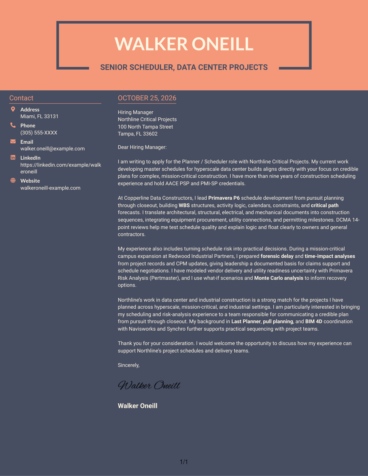 Cover letter example — page 1