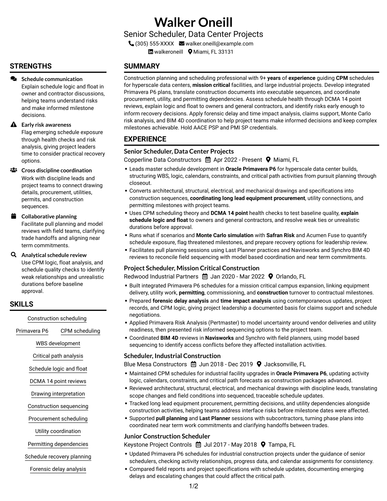 Resume example — page 1