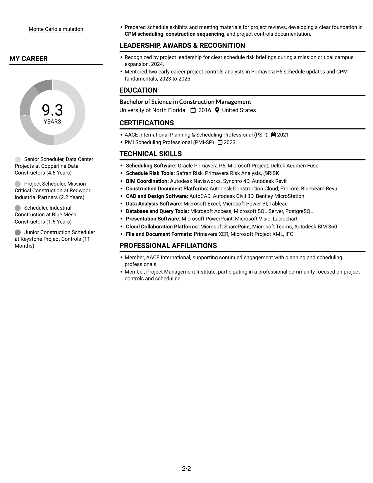 Resume example — page 2