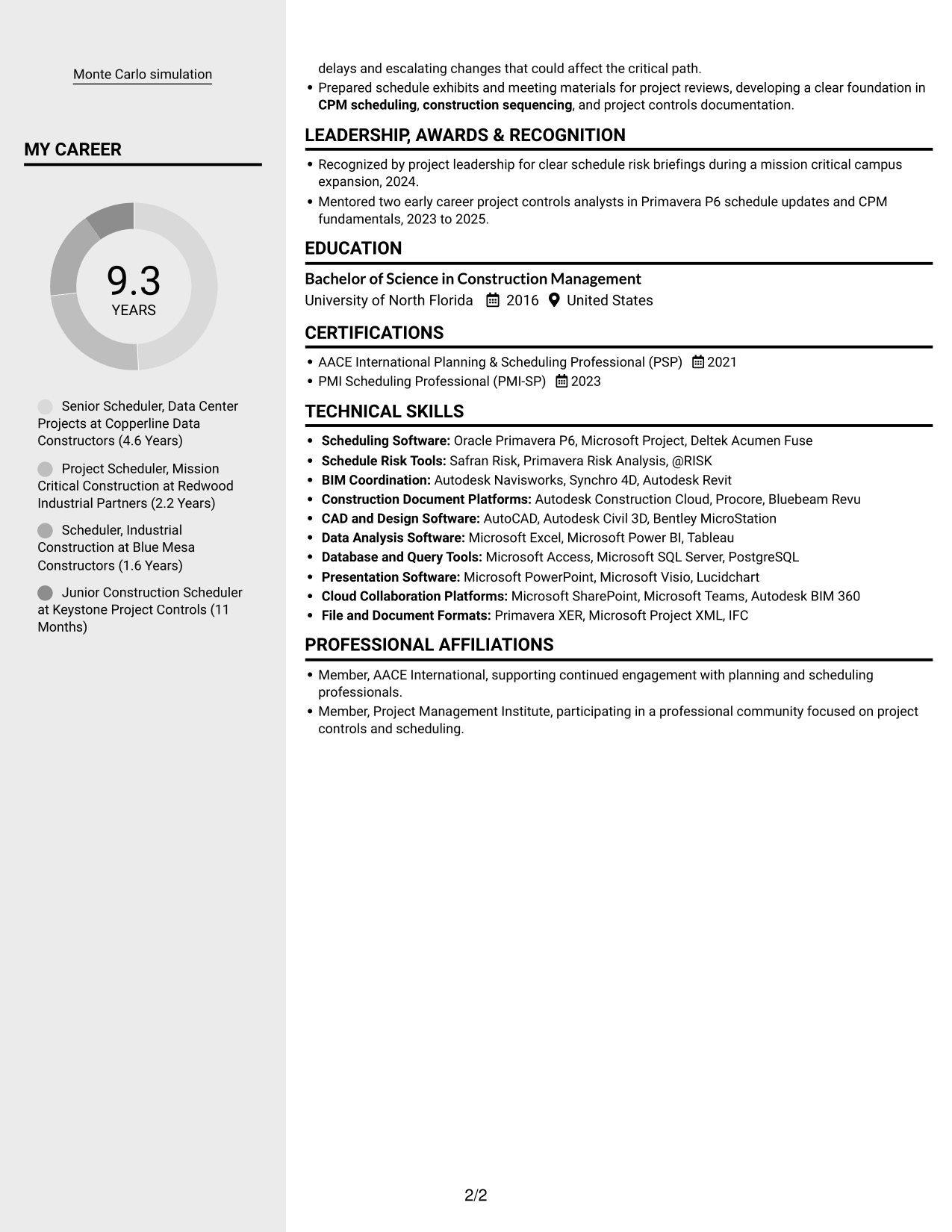 Resume example — page 2