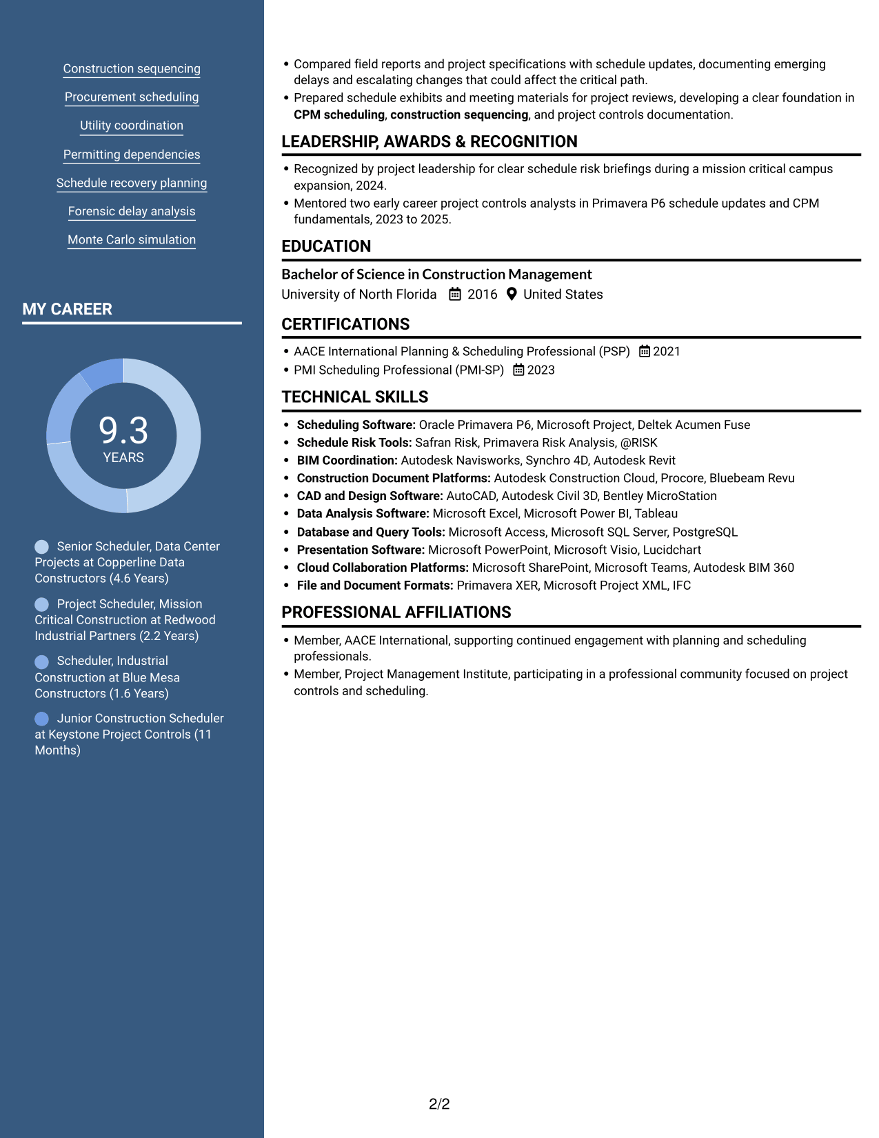 Resume example — page 2