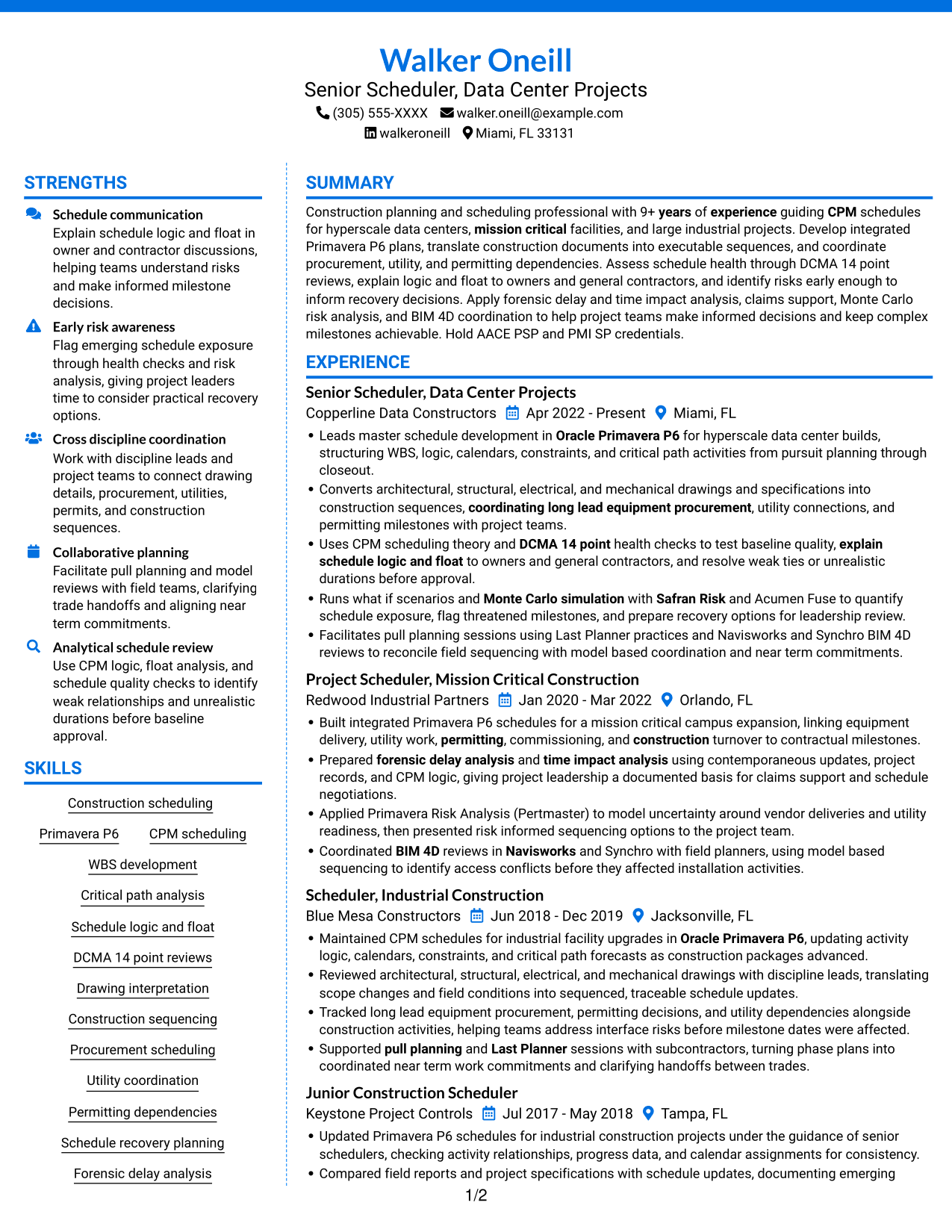 Resume example — page 1
