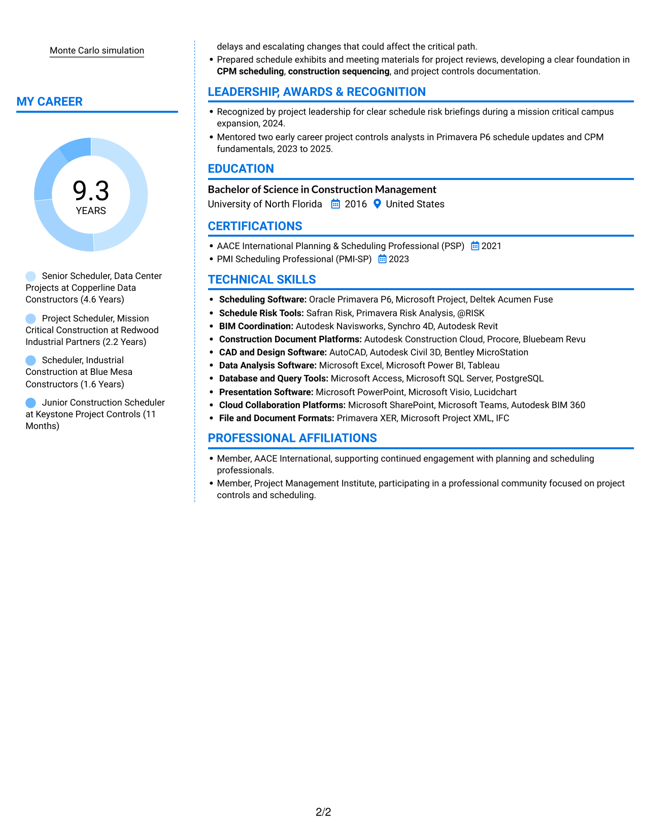 Resume example — page 2