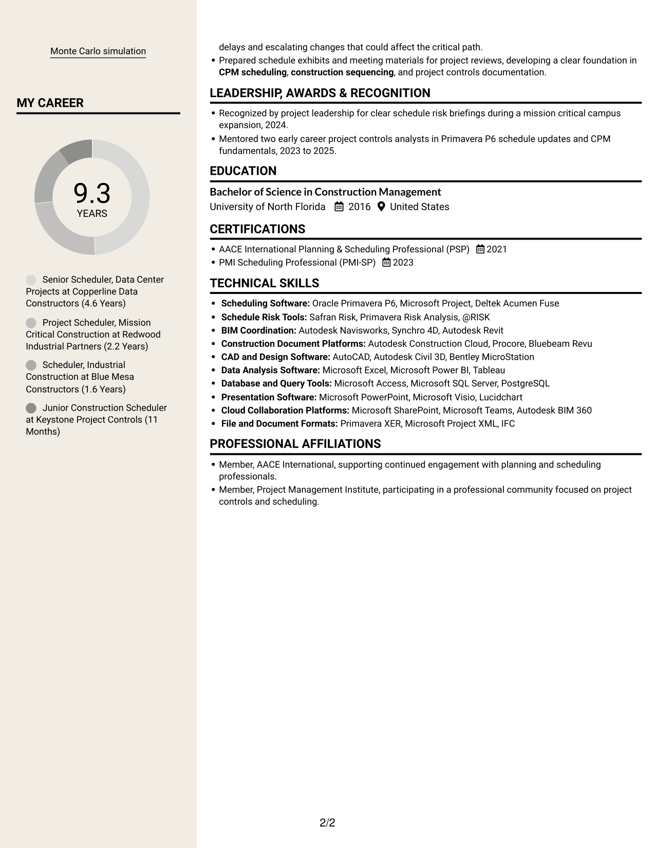 Resume example — page 2
